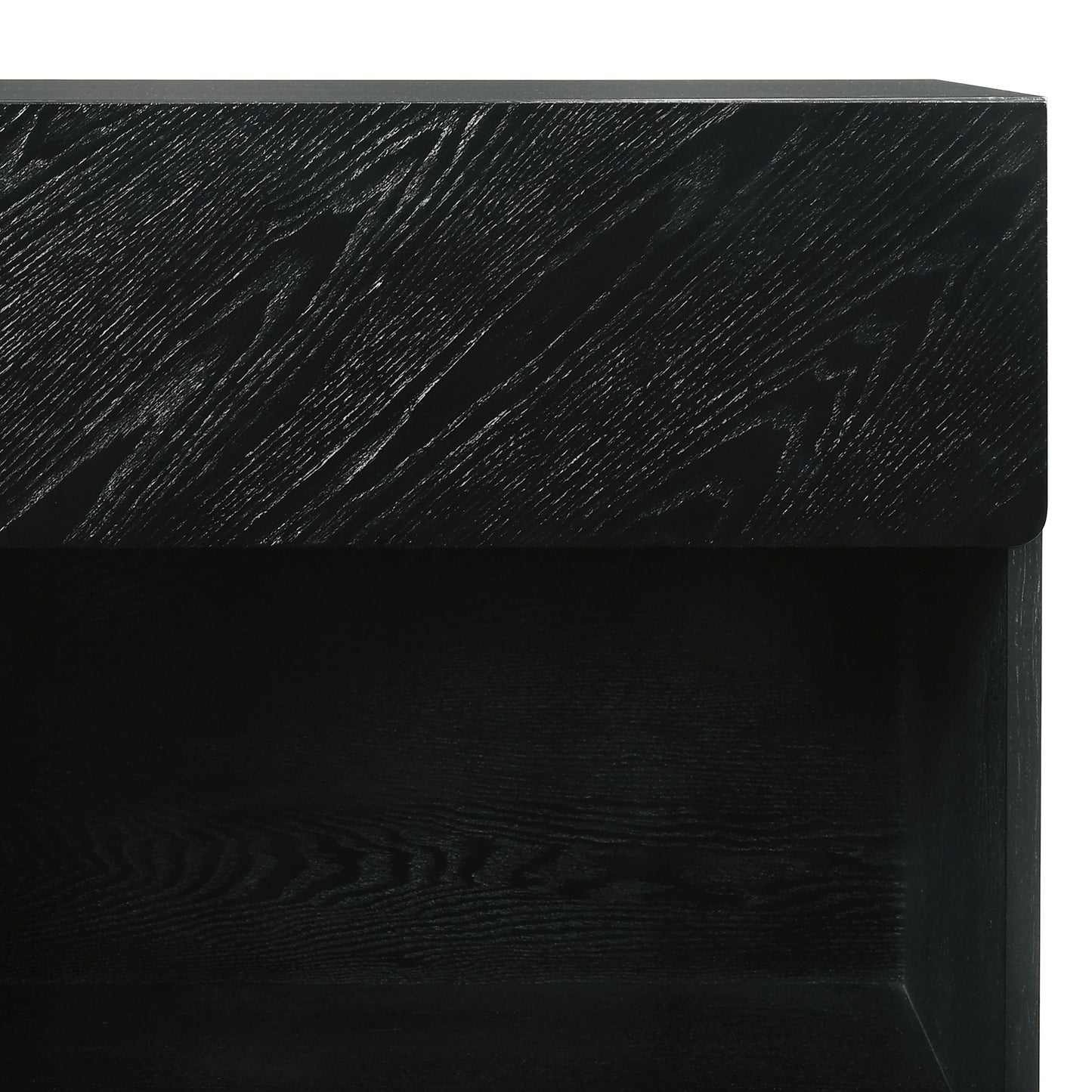 Petra Queen 3 Piece Wood Bedroom Set in Black Finish