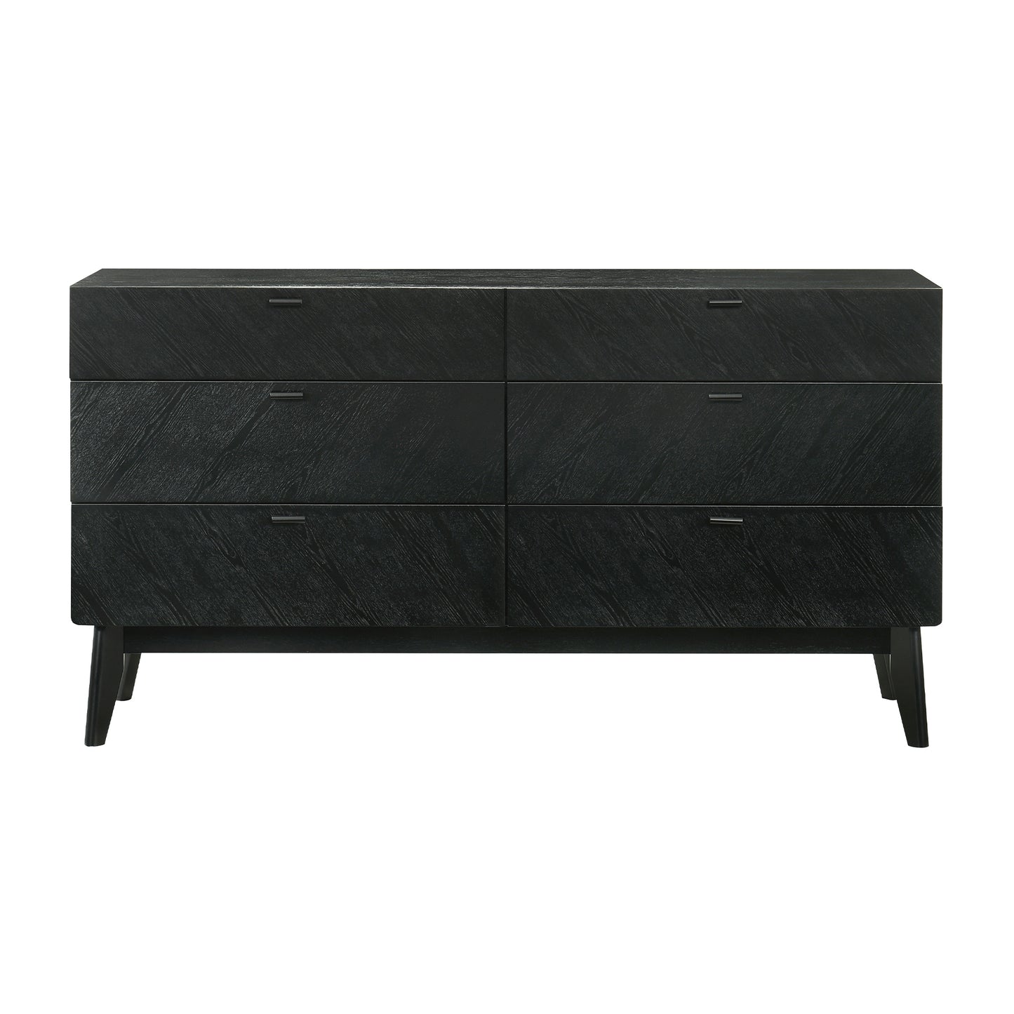 Petra Queen 4 Piece Wood Bedroom Set in Black Finish
