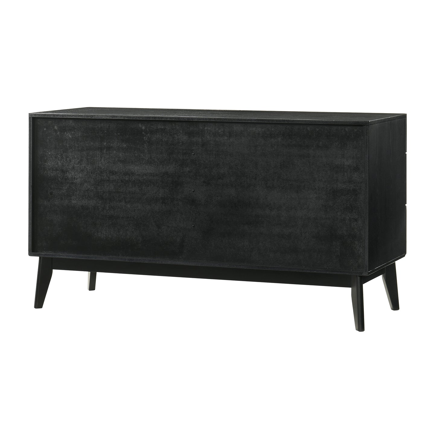 Petra Queen 4 Piece Wood Bedroom Set in Black Finish