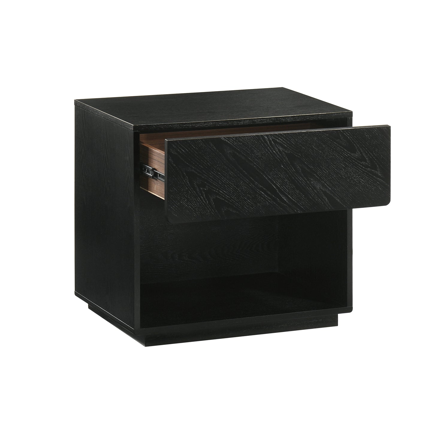 Petra Queen 4 Piece Wood Bedroom Set in Black Finish