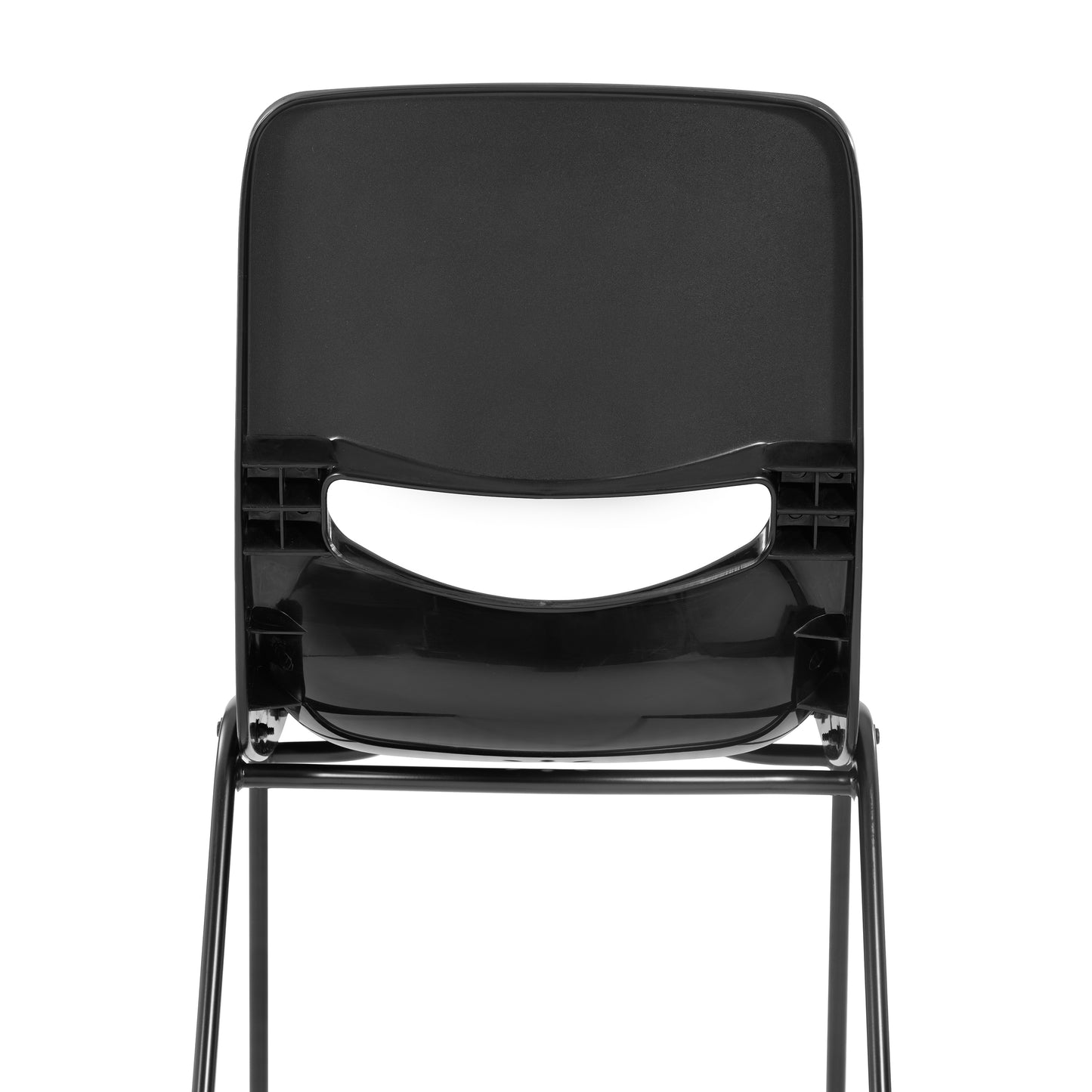 HERCULES Heavy-Duty Flex Comfort Classroom Stack Chair with Powder-Coated Frame and Black Ergonomic Back and Seat Black