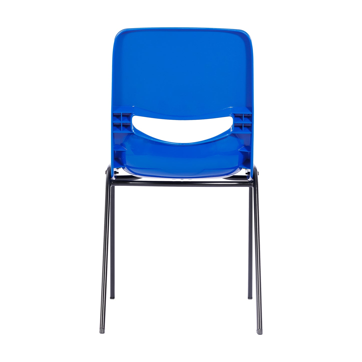 HERCULES Heavy-Duty Flex Comfort Classroom Stack Chair with Powder-Coated Frame and Navy Ergonomic Back and Seat Navy