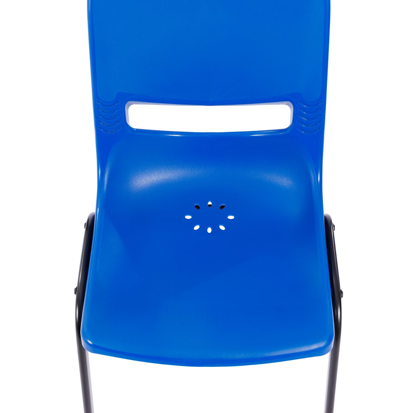 HERCULES Heavy-Duty Flex Comfort Classroom Stack Chair with Powder-Coated Frame and Navy Ergonomic Back and Seat Navy