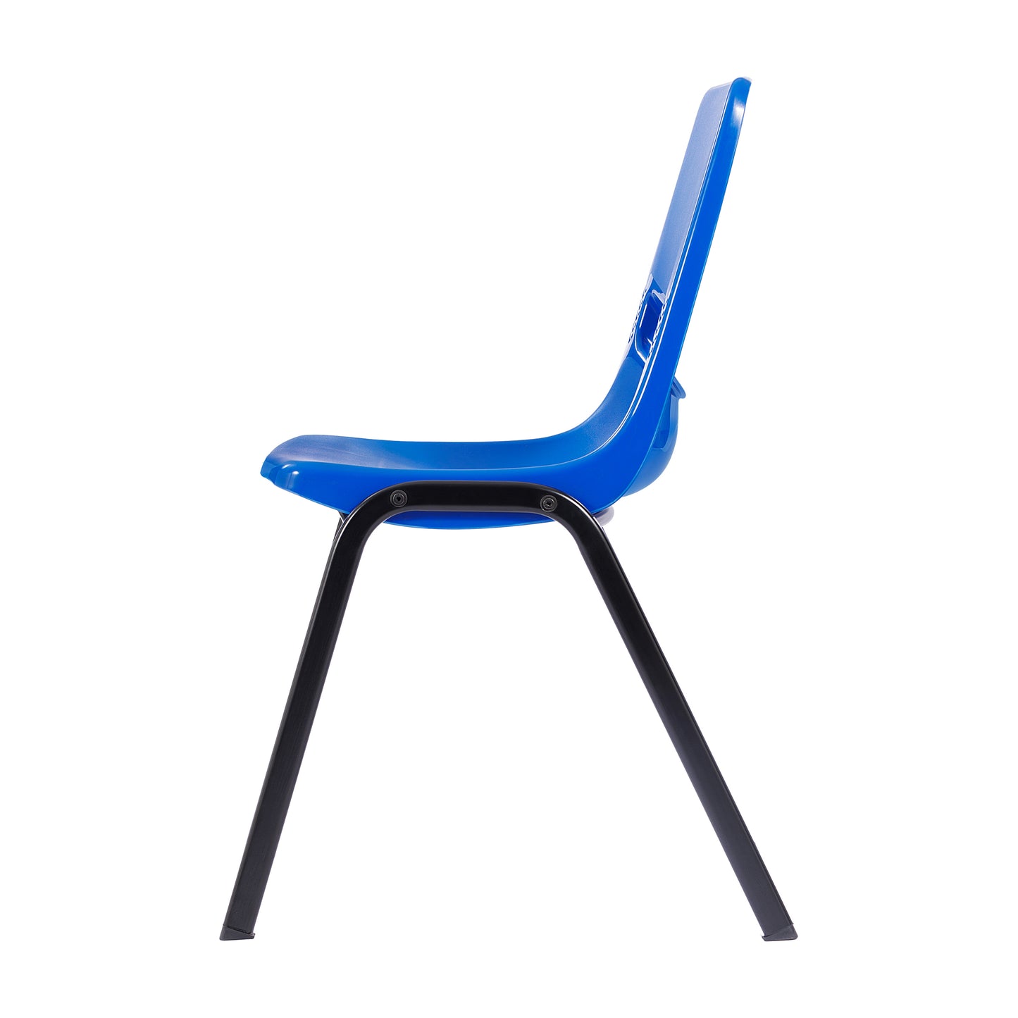 HERCULES Heavy-Duty Flex Comfort Classroom Stack Chair with Powder-Coated Frame and Navy Ergonomic Back and Seat Navy