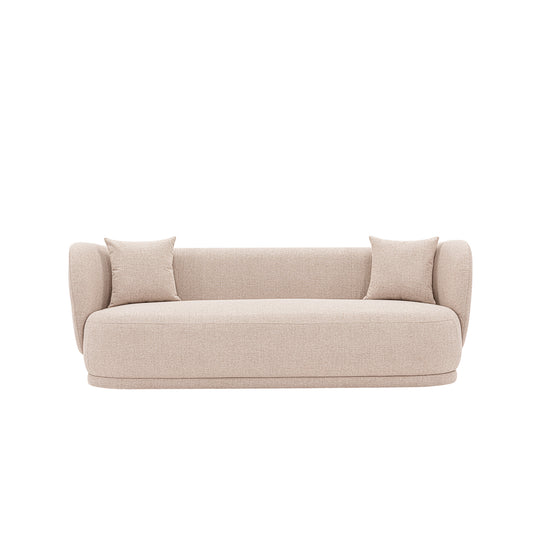 Manhattan Comfort Contemporary Siri Linen Weave 92.52 Sofa with Pillows in Wheat SF010-WT