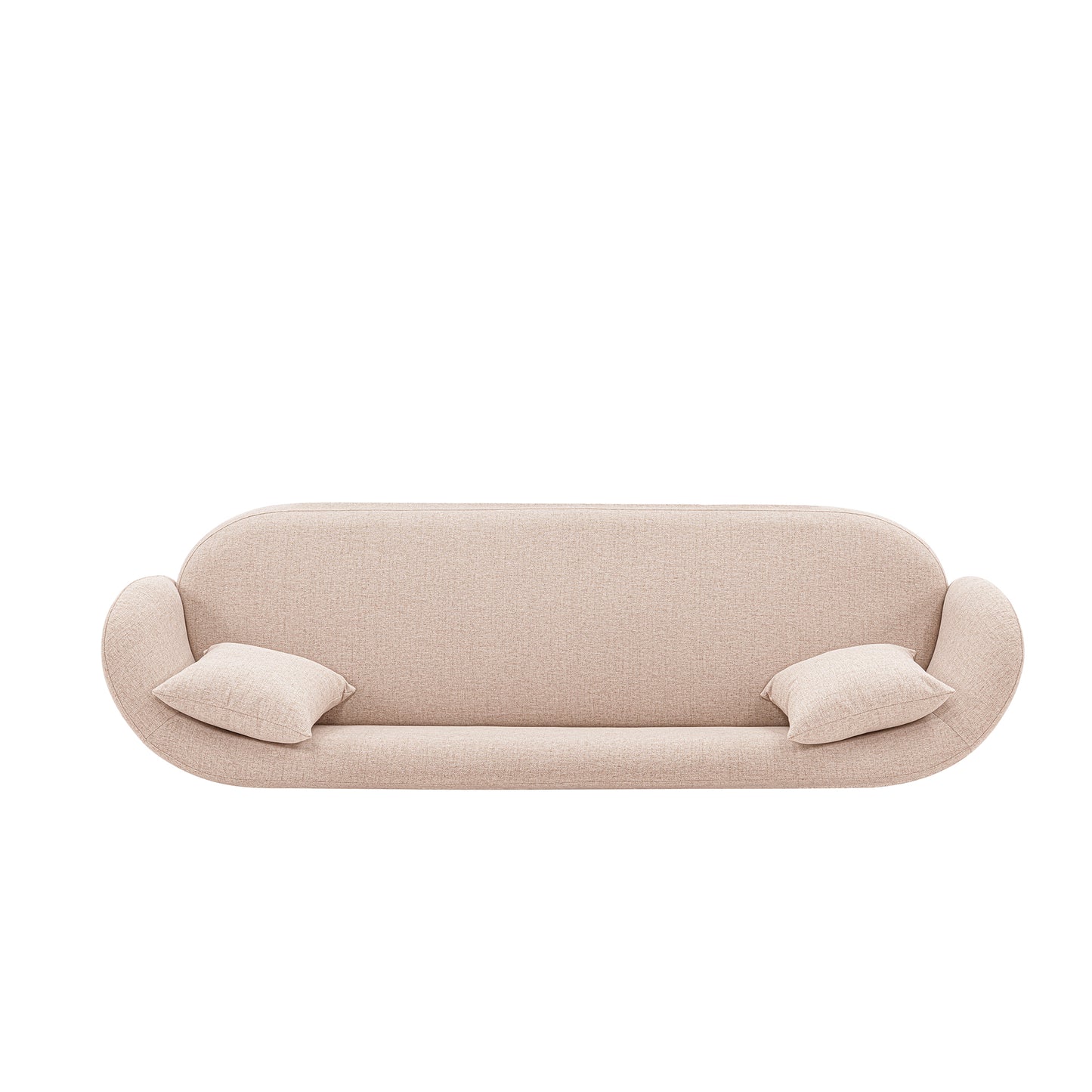 Manhattan Comfort Contemporary Siri Linen Weave 92.52 Sofa with Pillows