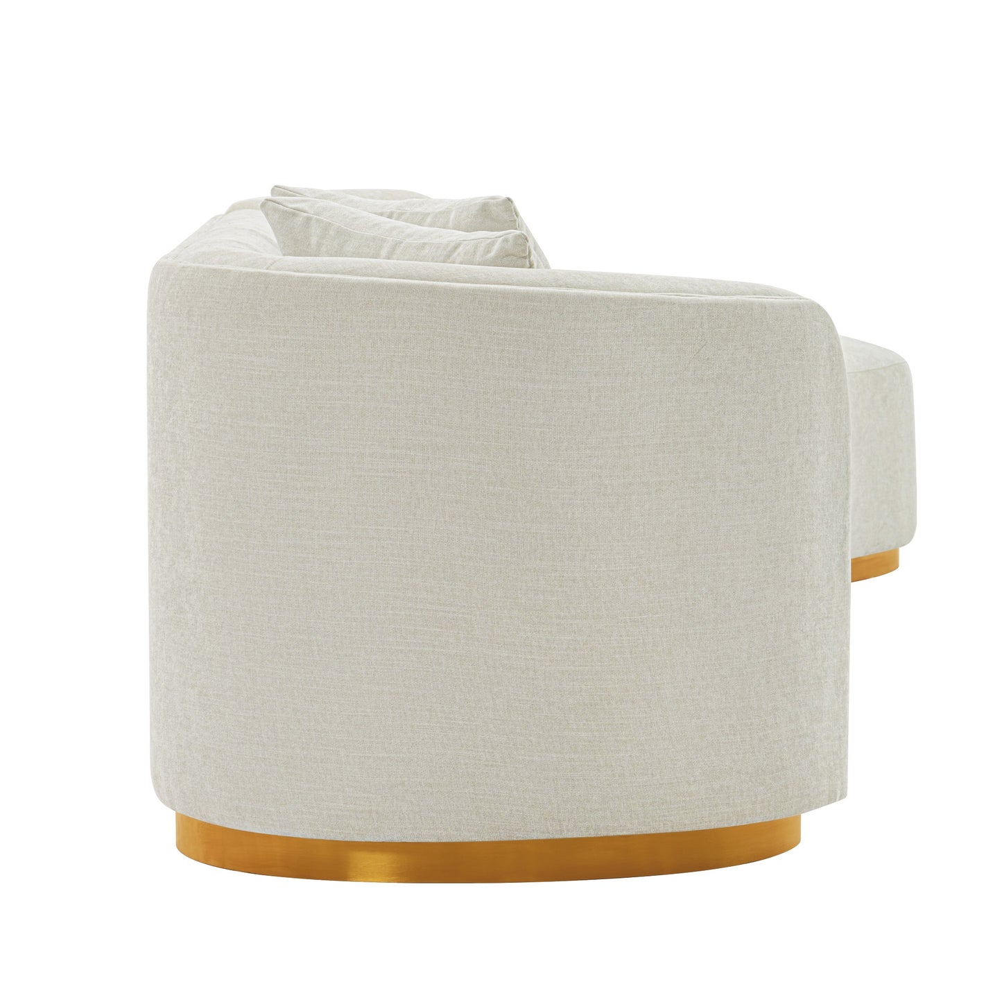 Manhattan Comfort Contemporary Daria Chenille Sofa Sectional with Pillows in Ivory SF012-IV