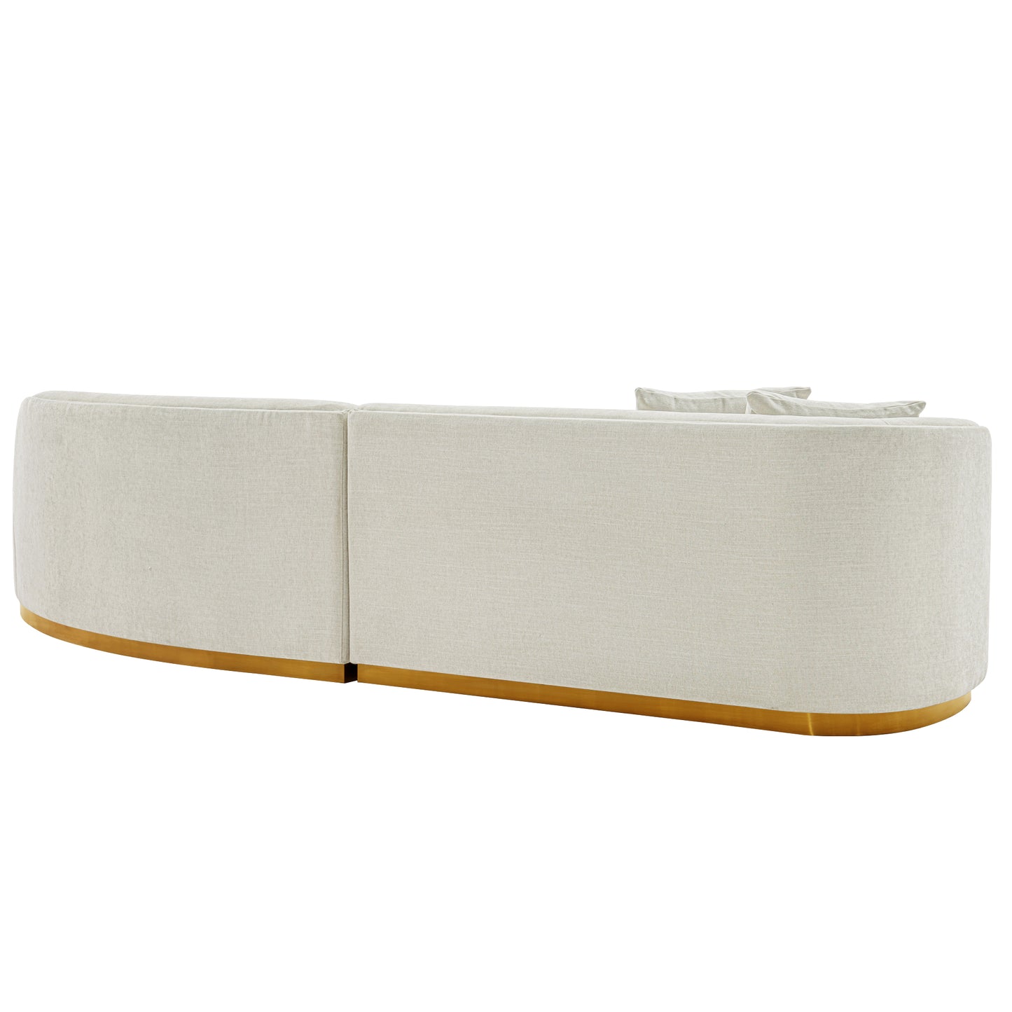 Manhattan Comfort Contemporary Daria Chenille Sofa Sectional with Pillows in Ivory SF012-IV