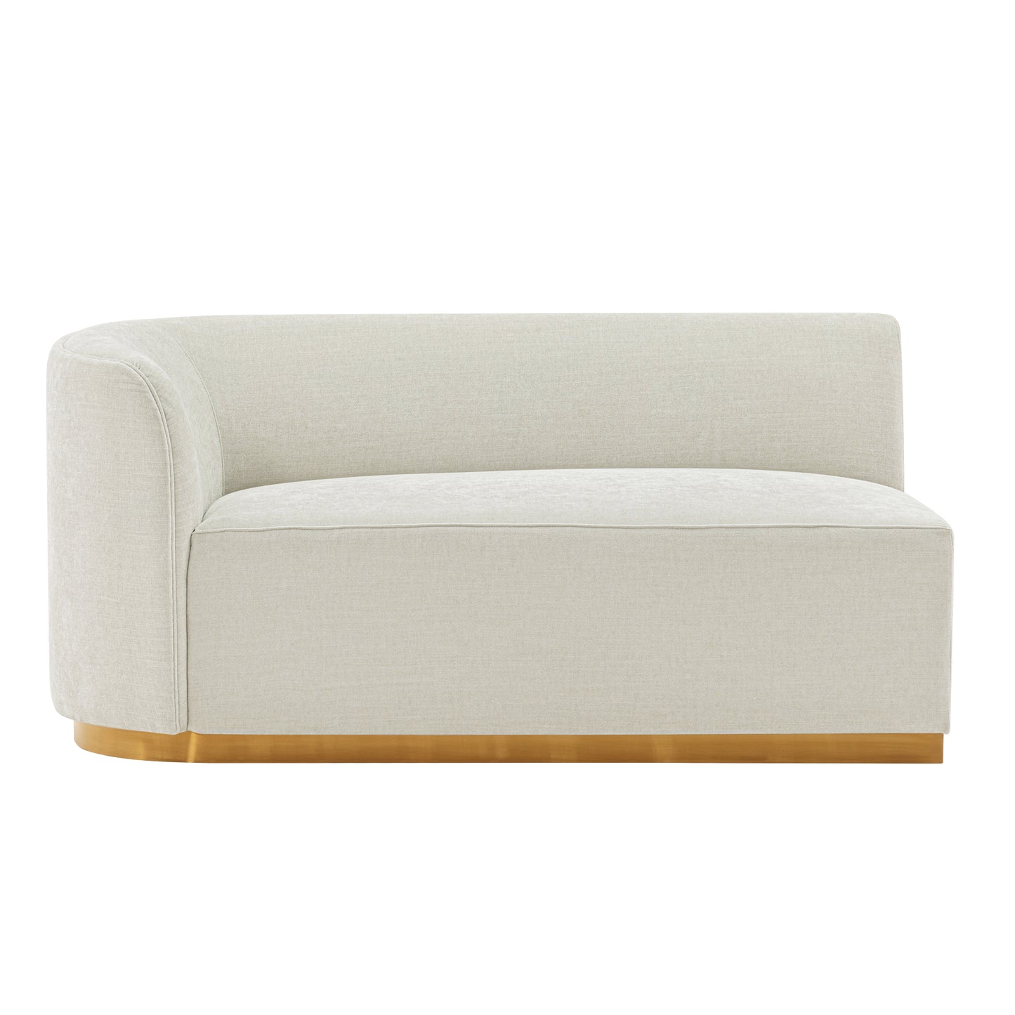 Manhattan Comfort Contemporary Daria Chenille Sofa Sectional with Pillows in Ivory SF012-IV