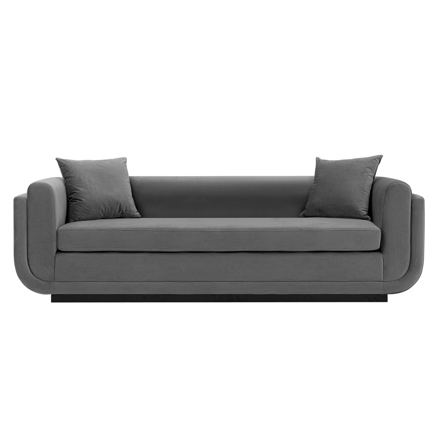 Manhattan Comfort Contemporary Edmonda Velvet Sofa with Pillows