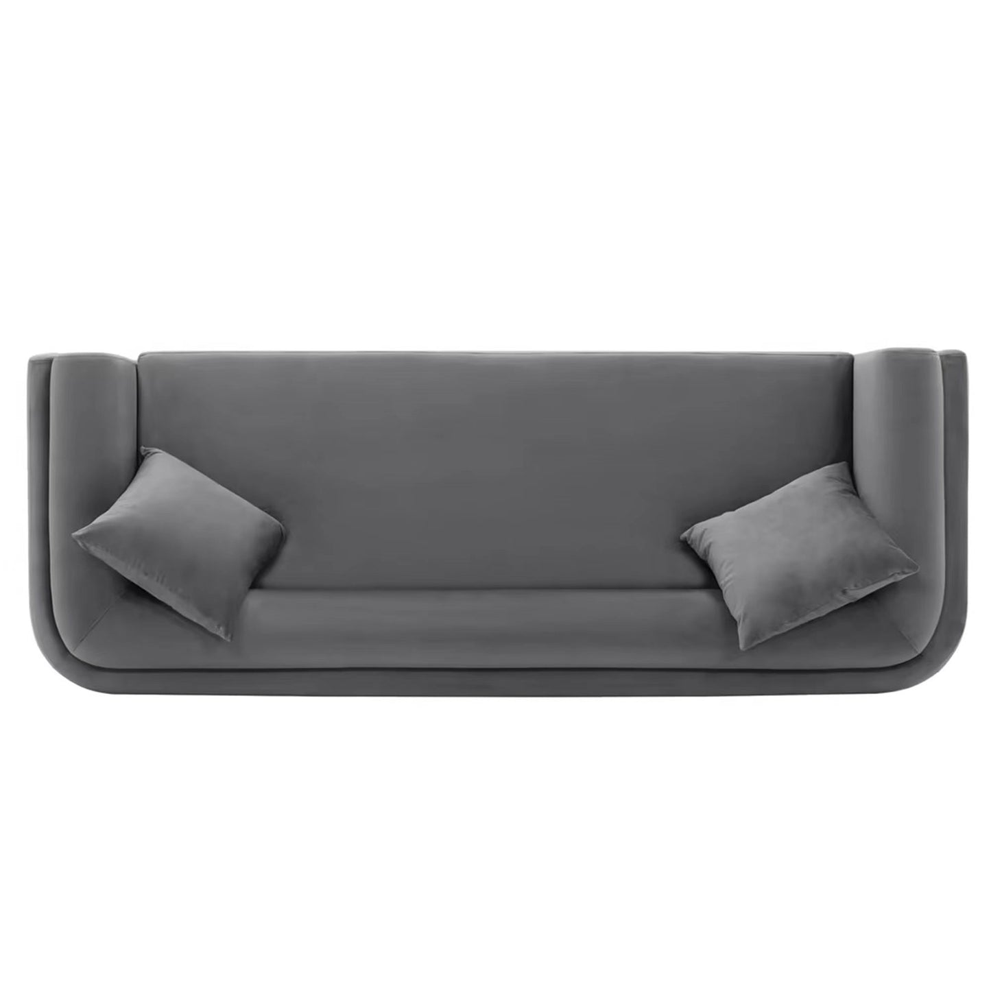 Manhattan Comfort Contemporary Edmonda Velvet Sofa with Pillows