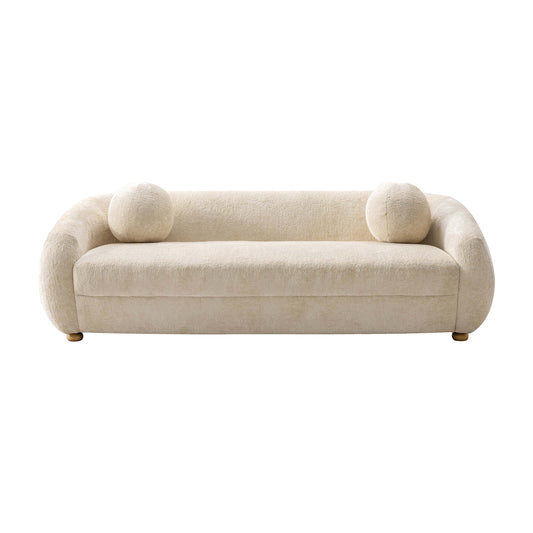 Tribeca Mid-Century Modern 86" Chenille Sofa in Cream SF015-CR