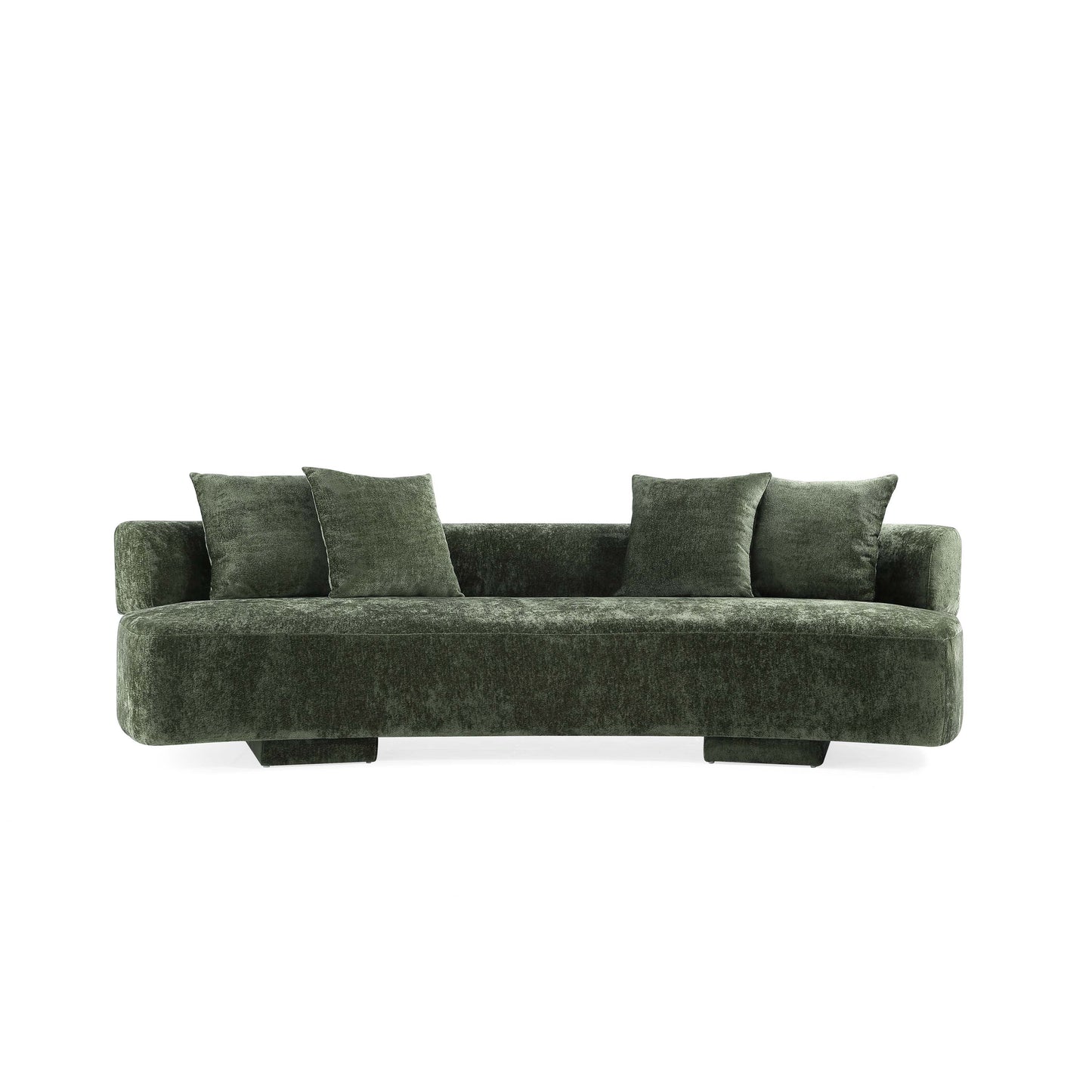 Verandah Mid-Century Modern 112" Chenille Sofa — Plush Upholstered Three-Seat Design