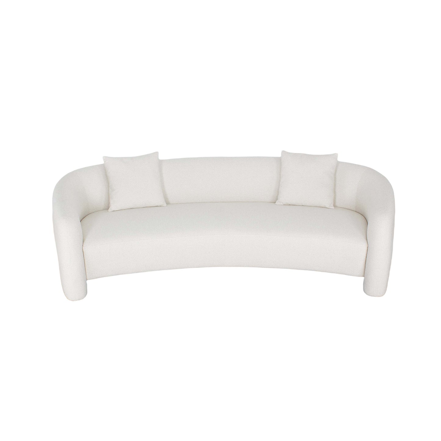 Sylvia Modern Glam 104" Tweed Loveseat in Ivory SF017-AN