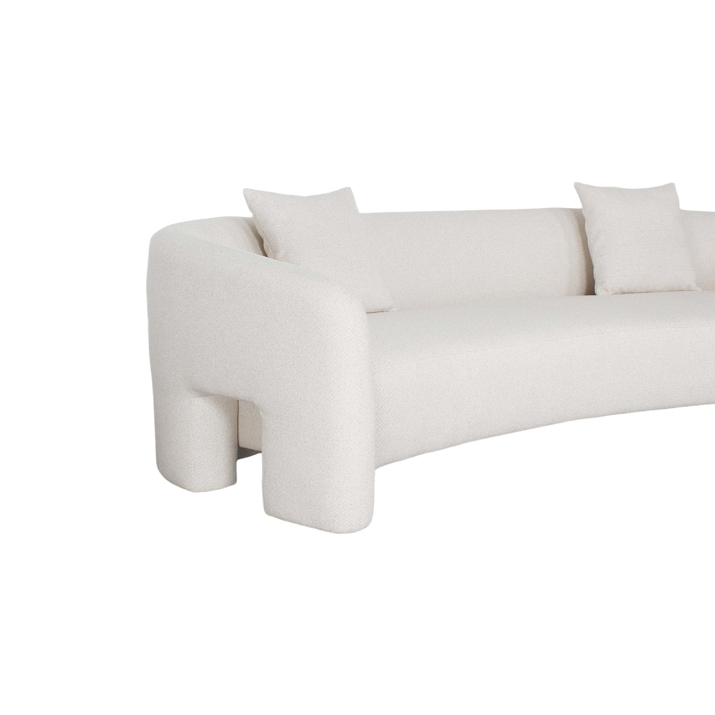 Sylvia Modern Glam 104" Tweed Loveseat in Ivory SF017-AN