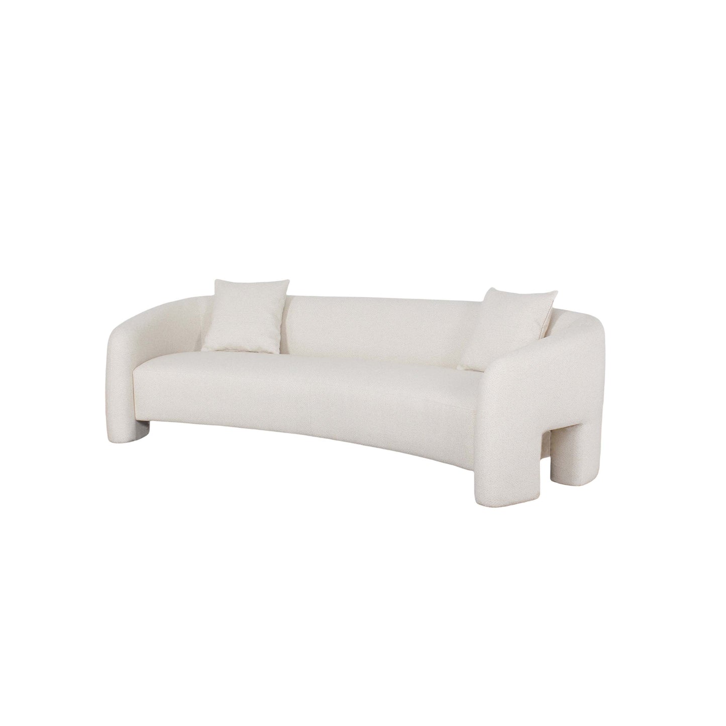 Sylvia Modern Glam 104" Tweed Loveseat in Ivory SF017-AN
