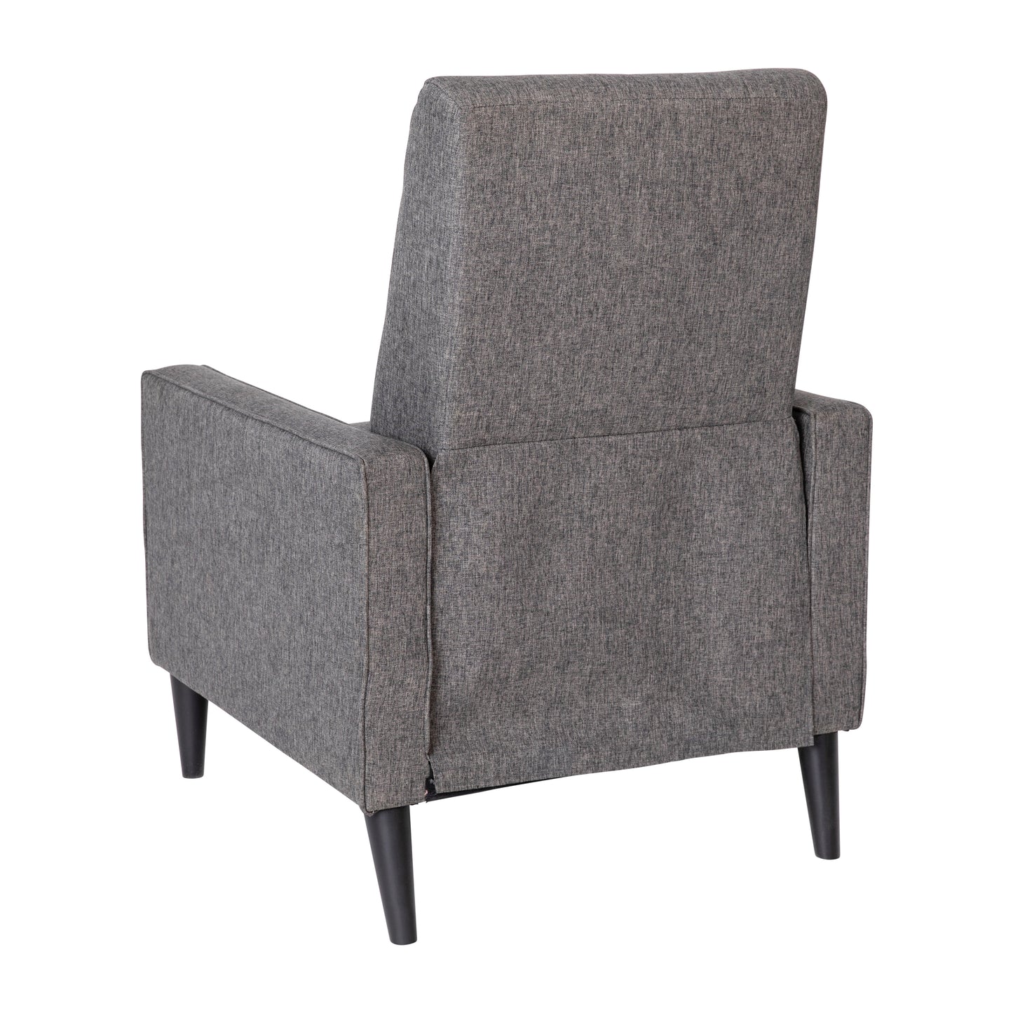 Ezra Mid-Century Modern Fabric Upholstered Button Tufted Pushback Recliner in Gray for Residential & Commercial Use Gray