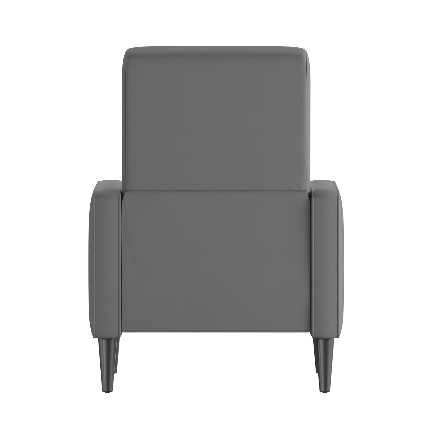 Ezra Mid-Century Modern LeatherSoft Upholstered Button Tufted Pushback Recliner in Light Gray for Residential & Commercial Use Light Gray