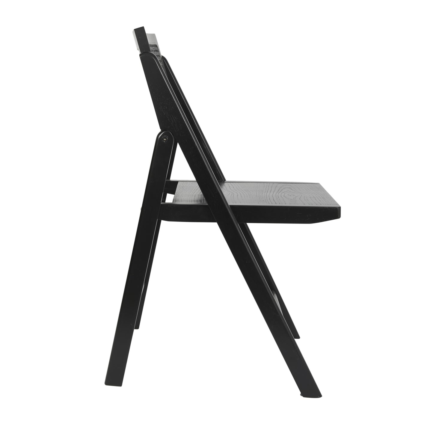 Galene Set of 2 Cane Rattan Folding Chairs with Solid Wood Frame and Seat and Ventilated Back, Perfect for Events or Additional Seating, Natural/Black Black SK-220905-BLK-GG