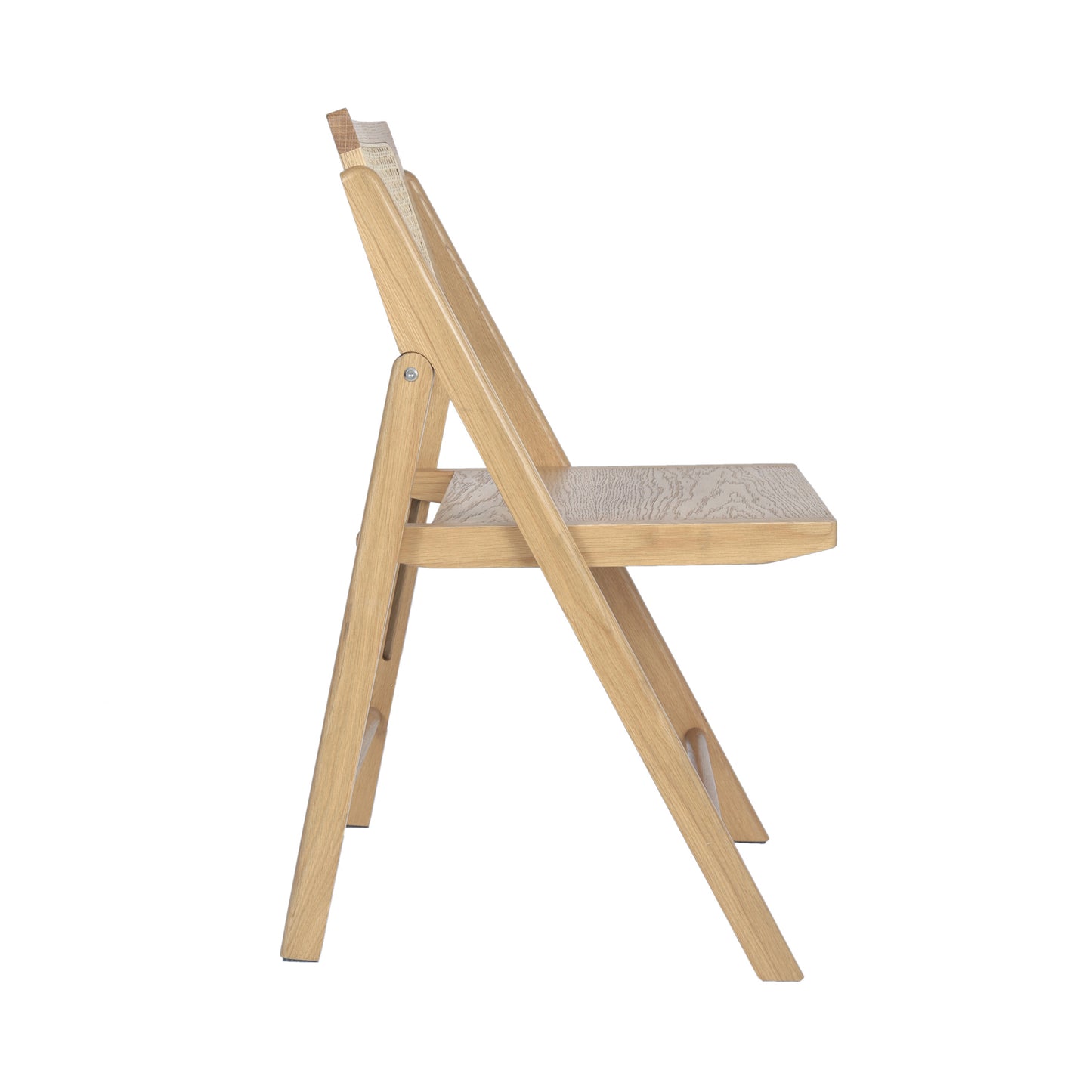 Galene Set of 2 Cane Rattan Folding Chairs with Solid Wood Frame and Seat and Ventilated Back, Perfect for Events or Additional Seating, Natural Natural