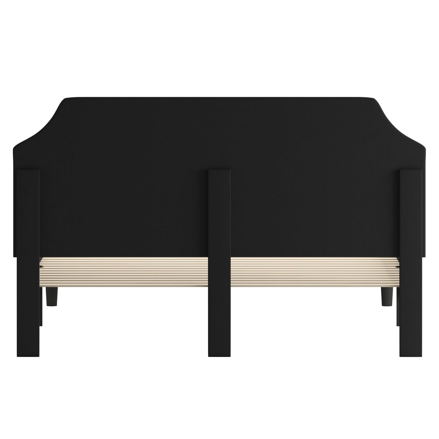 Brighton King Size Tufted Upholstered Platform Bed in Black Fabric Black