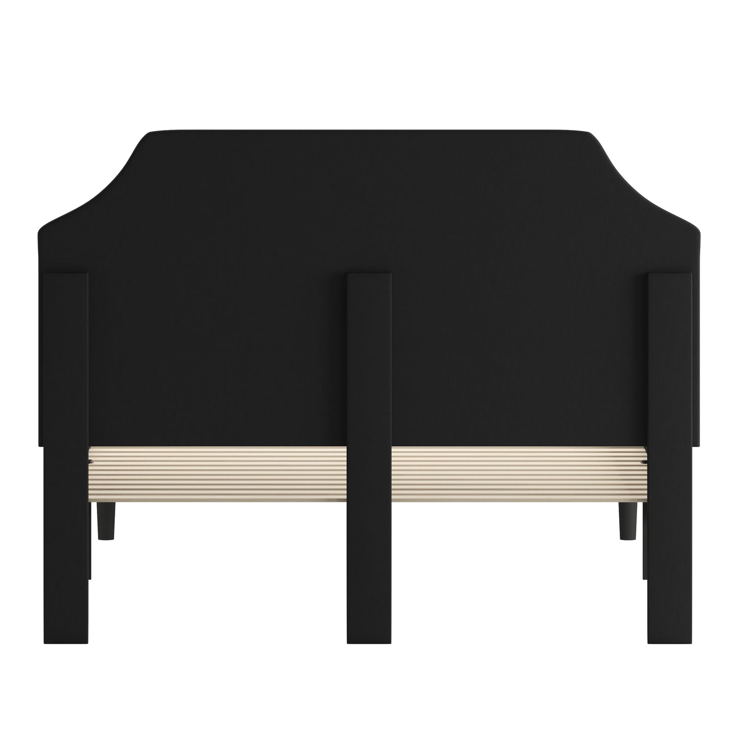 Brighton Queen Size Tufted Upholstered Platform Bed in Black Fabric Black