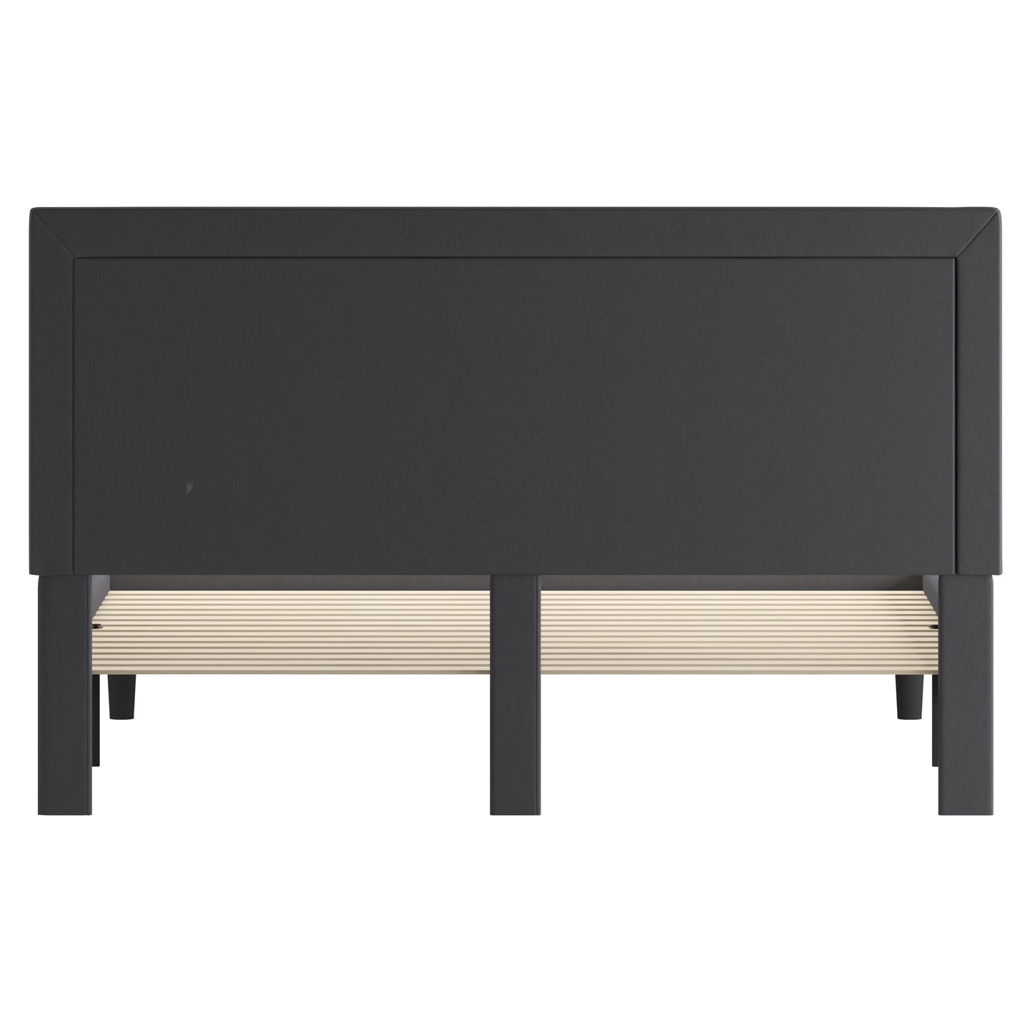 Roxbury King Size Tufted Upholstered Platform Bed in Dark Gray Fabric Dark Gray