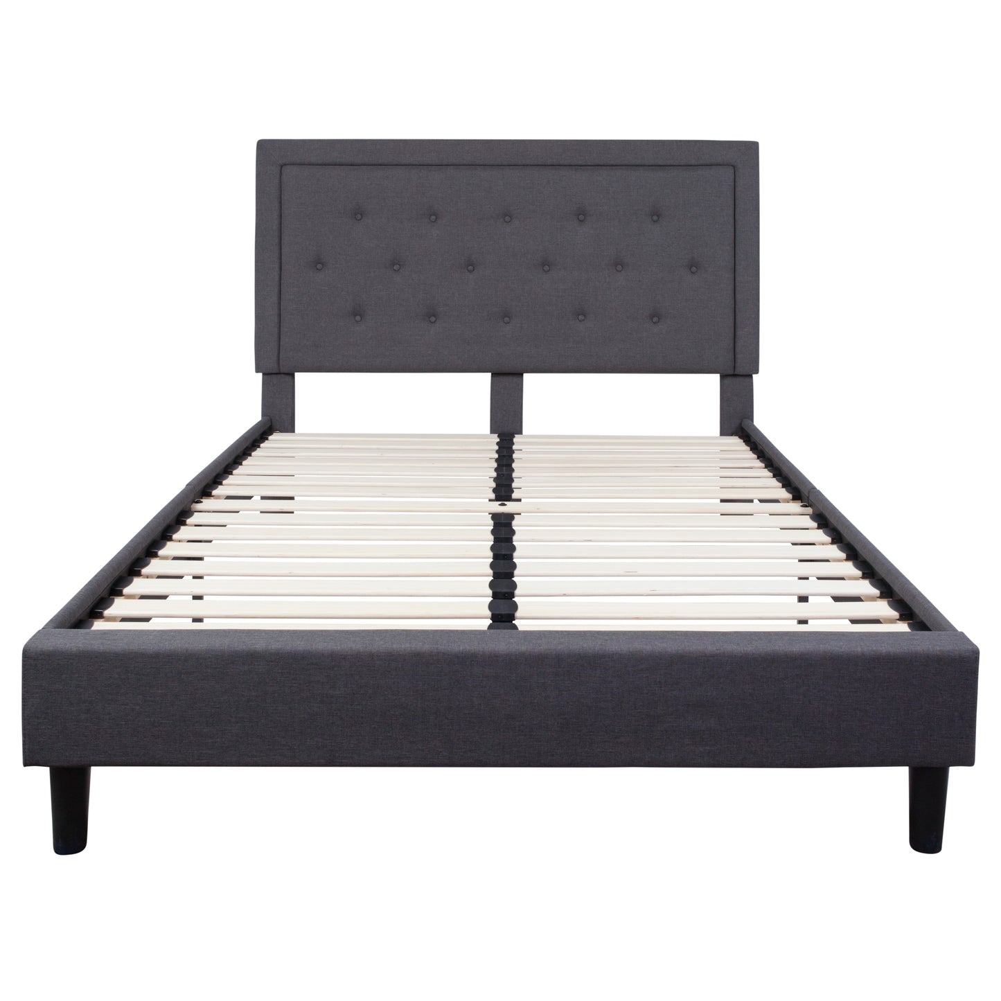 Queen Platform Bed | Queen Size Platform Bed Frame with Headboard Dark Gray