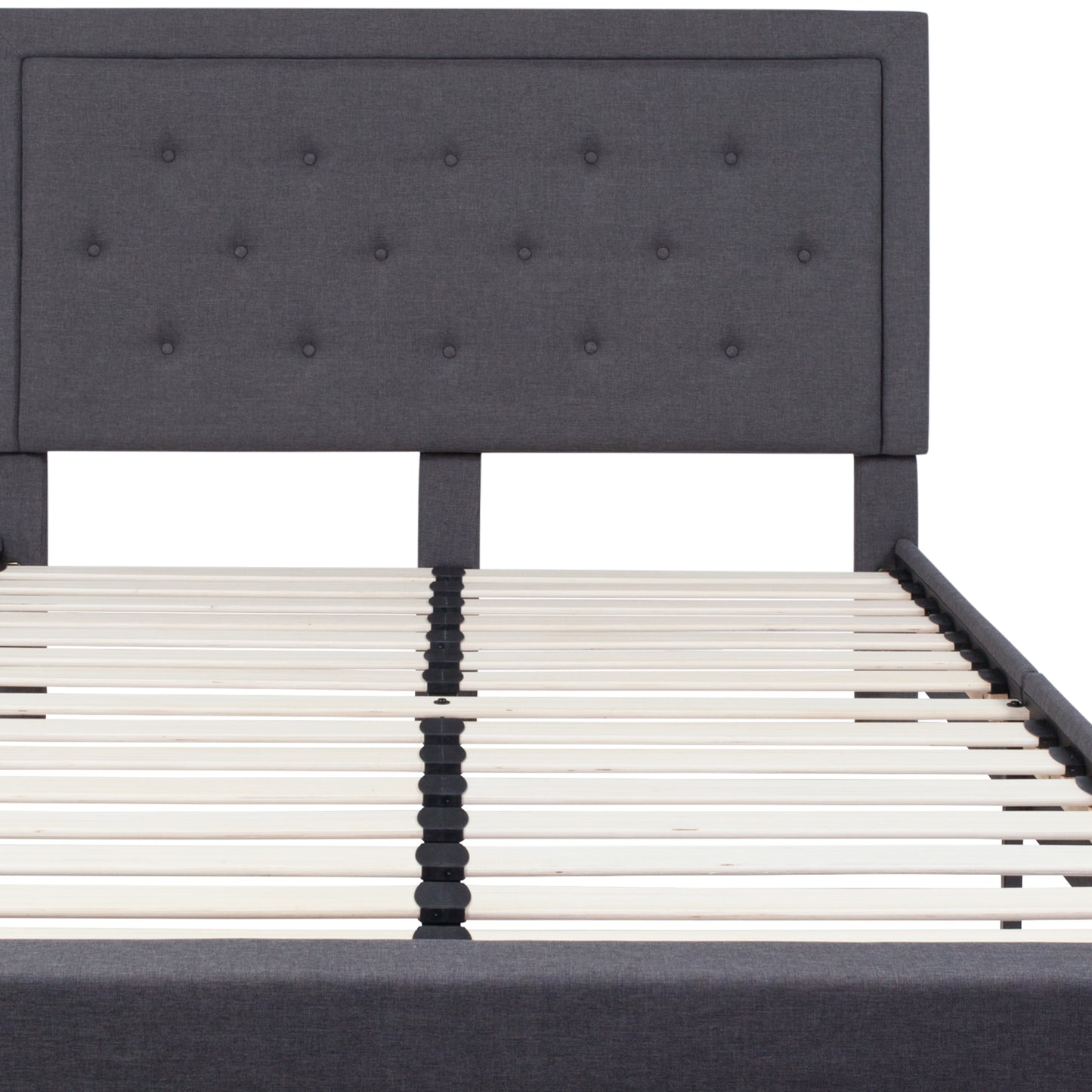 Queen Platform Bed | Queen Size Platform Bed Frame with Headboard Dark Gray
