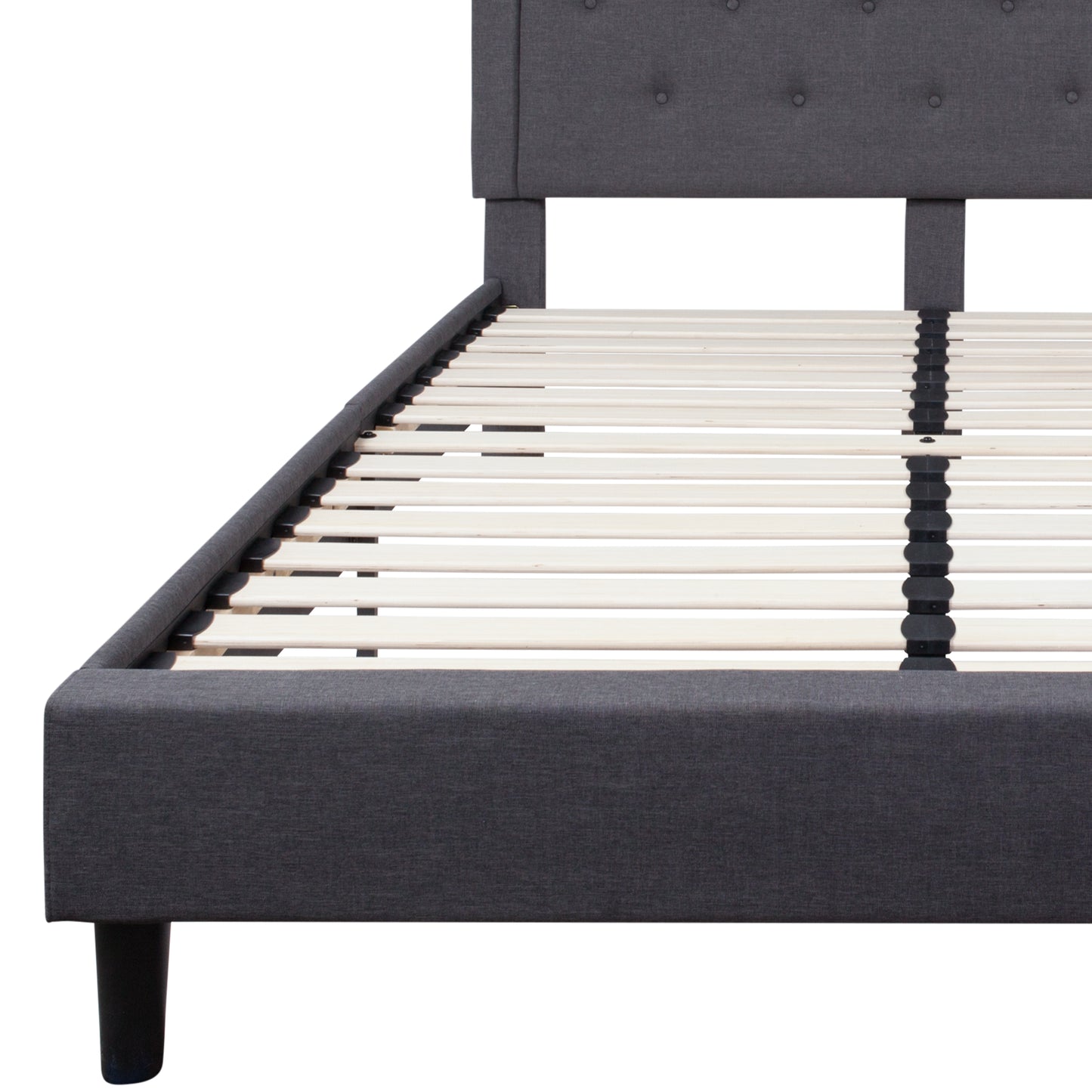 Queen Platform Bed | Queen Size Platform Bed Frame with Headboard Dark Gray