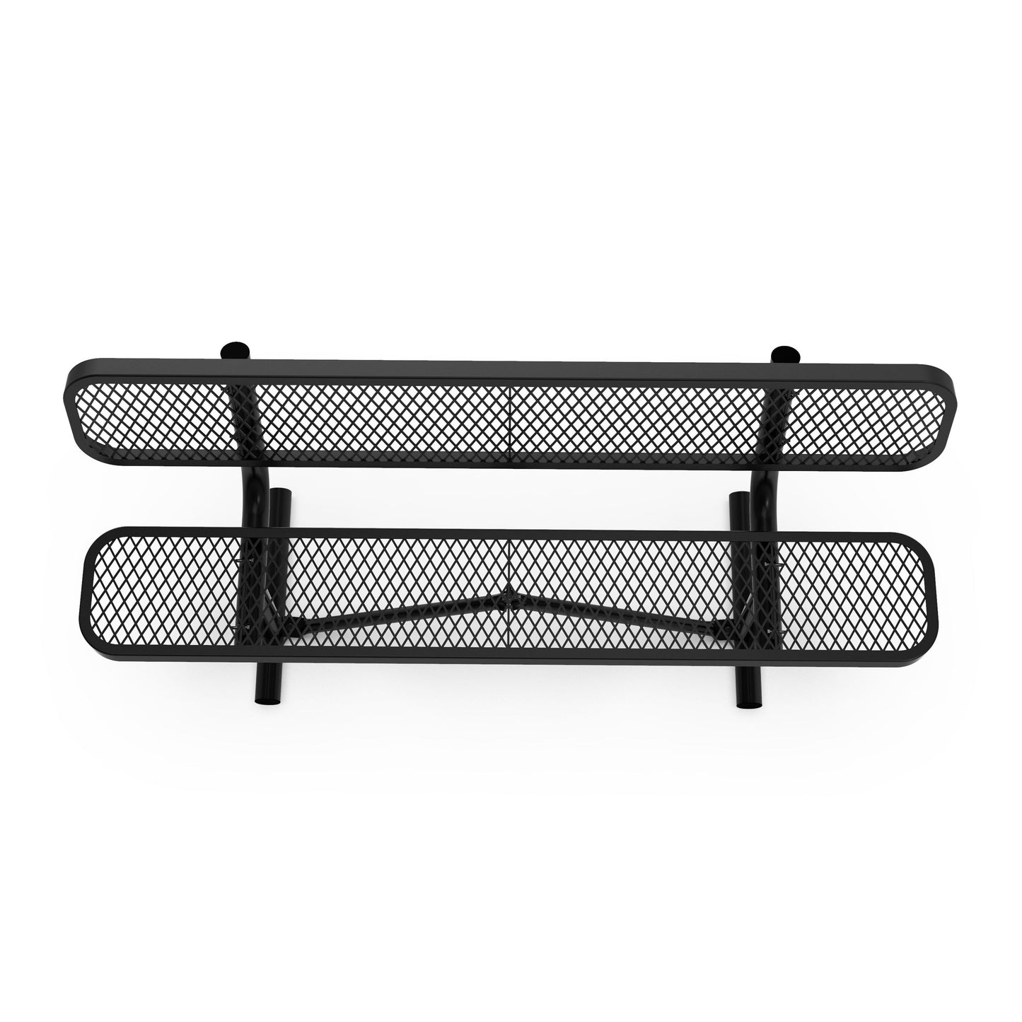 Sigrid 6' Outdoor Bench with Backrest, Commercial Grade Expanded Metal Mesh Seat and Backrest and Steel Frame in Black Black