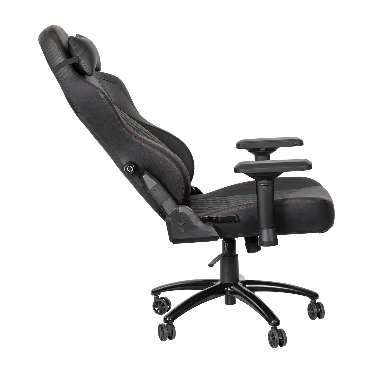 Falco Ergonomic High Back Adjustable Gaming Chair with 4D Armrests, Headrest Pillow, and Adjustable Lumbar Support, Black with Red Stitching Black with Red Trim
