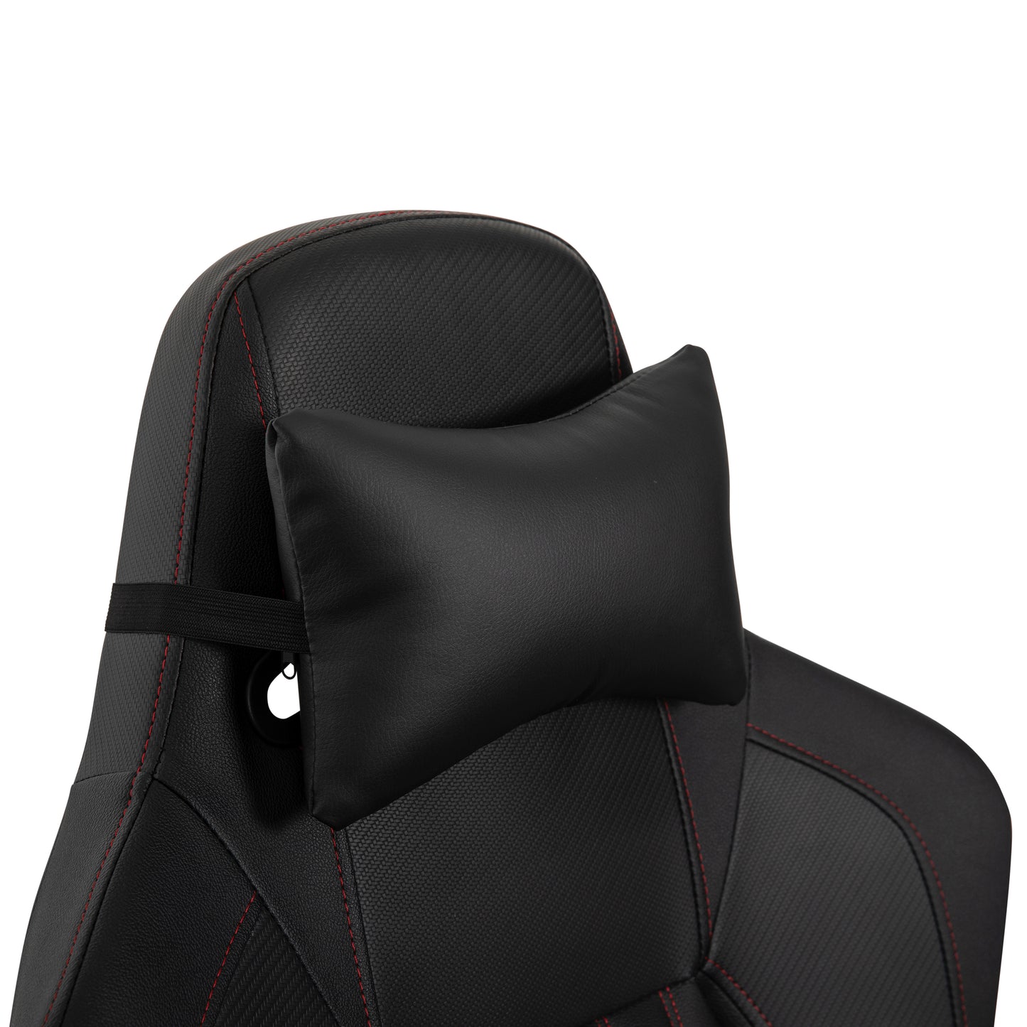 Falco Ergonomic High Back Adjustable Gaming Chair with 4D Armrests, Headrest Pillow, and Adjustable Lumbar Support, Black with Red Stitching Black with Red Trim