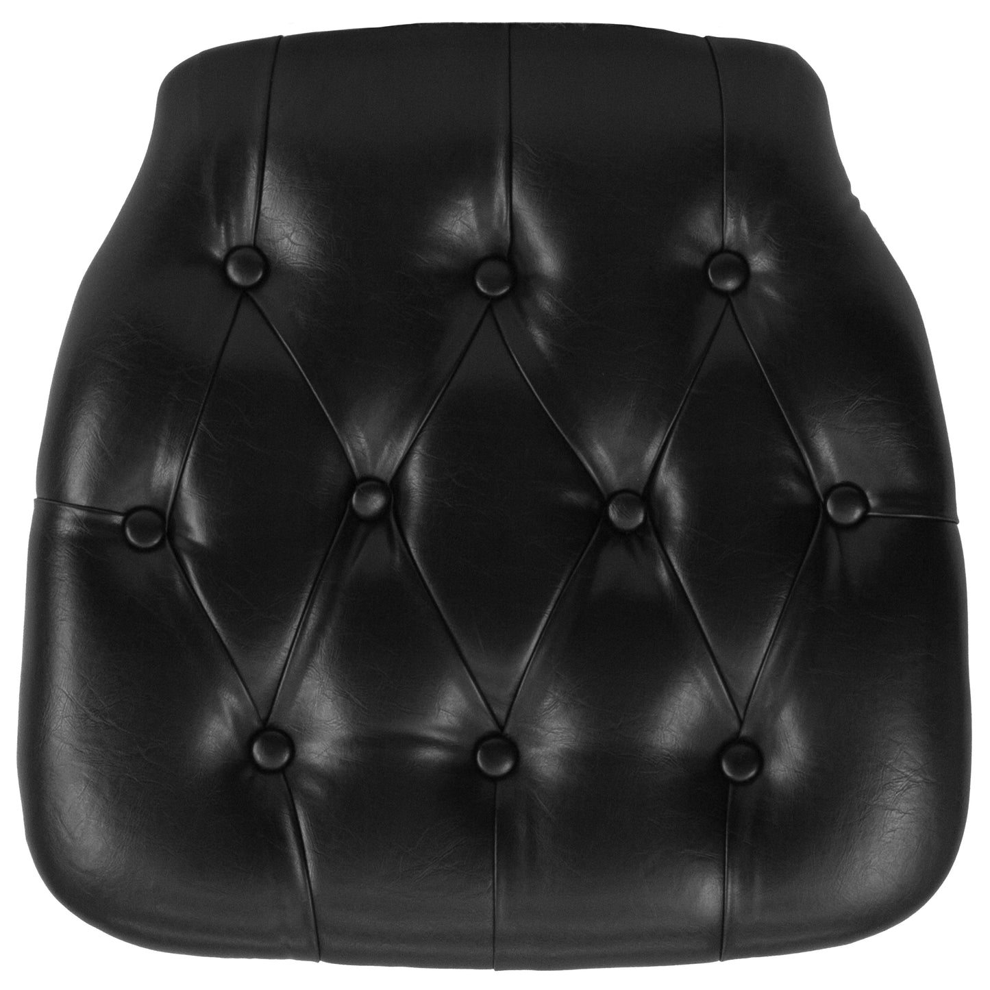 Louise Hard Black Tufted Vinyl Chiavari Chair Cushion Black