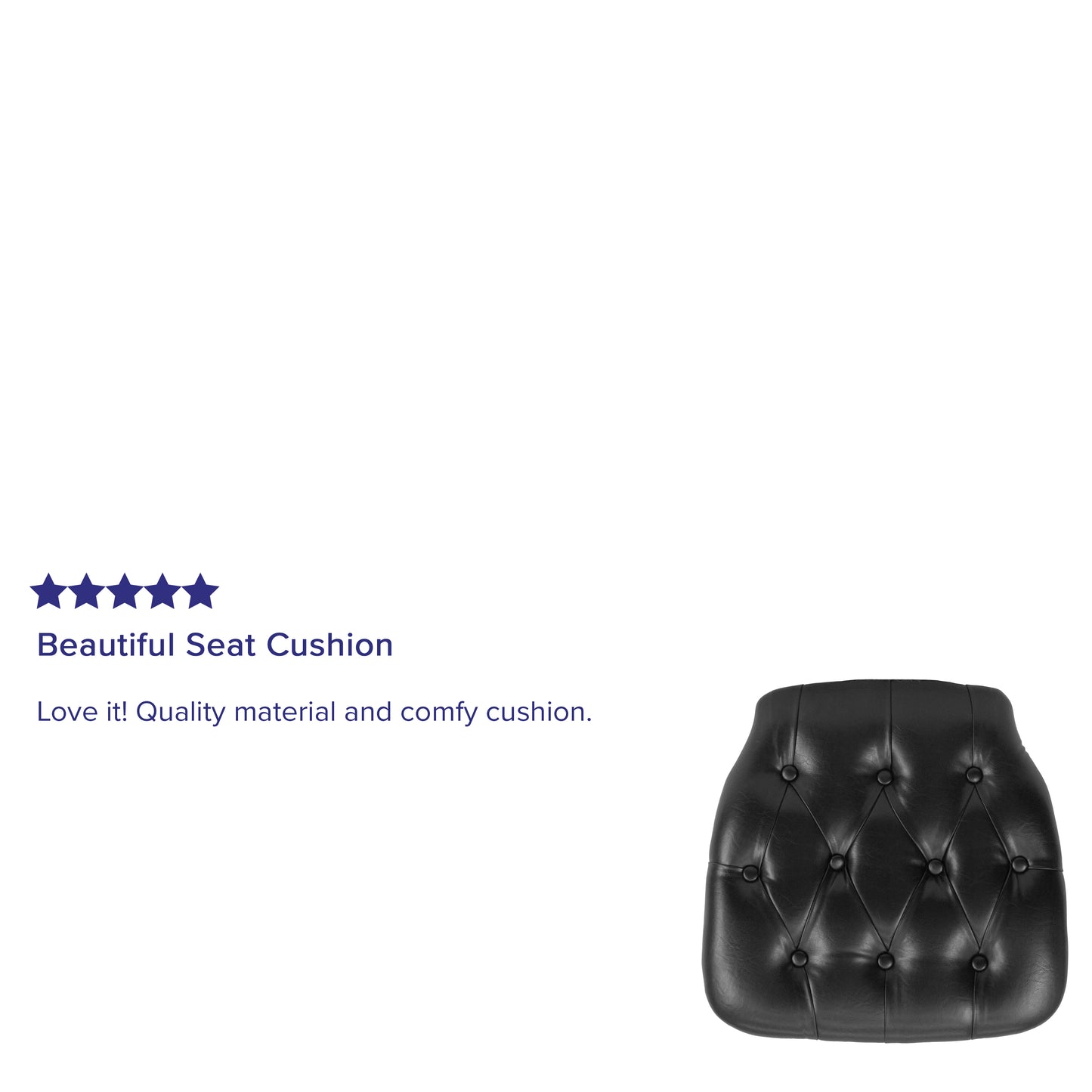 Louise Hard Black Tufted Vinyl Chiavari Chair Cushion Black