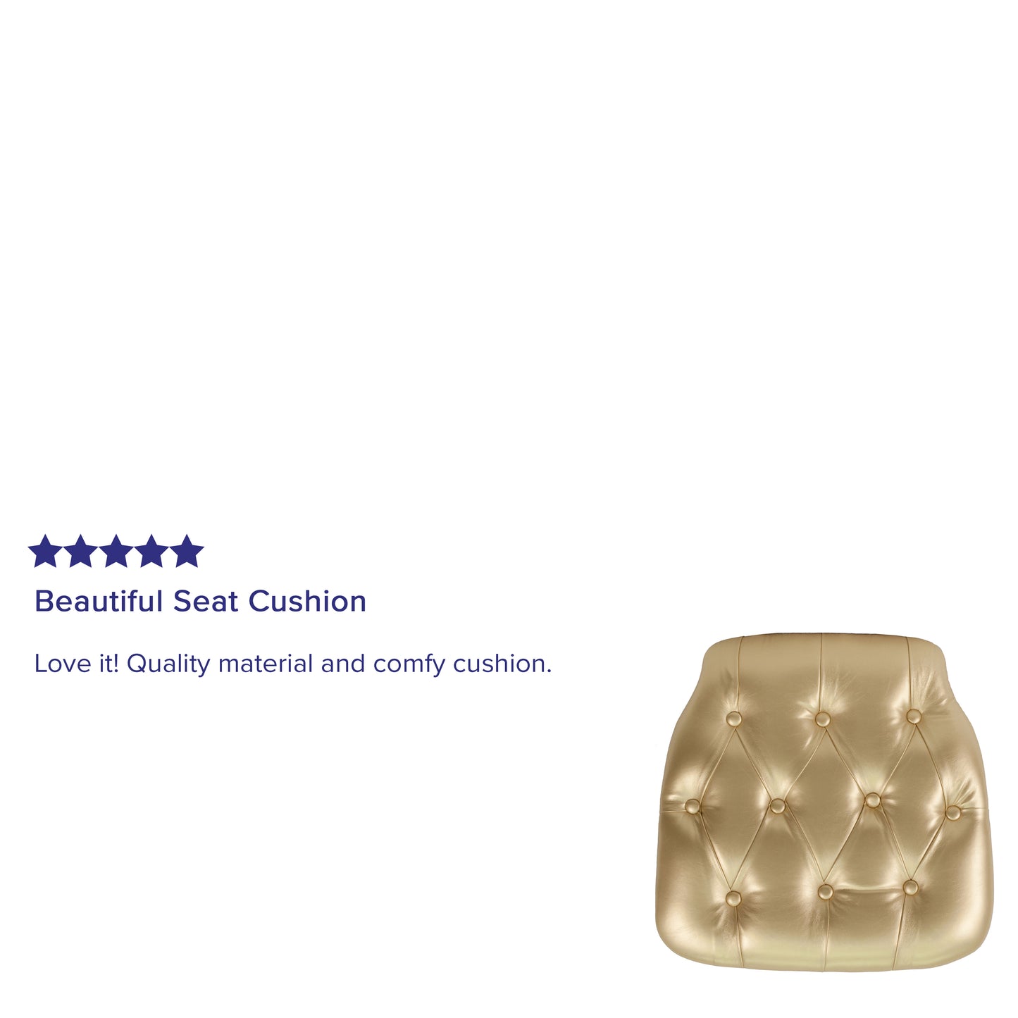 Louise Hard Gold Tufted Vinyl Chiavari Chair Cushion Gold