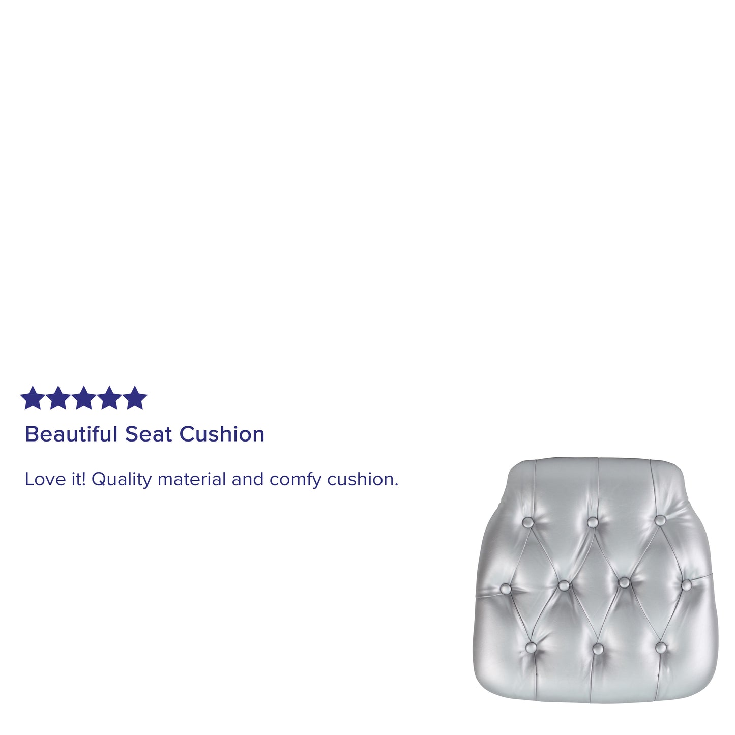 Louise Hard Silver Tufted Vinyl Chiavari Chair Cushion Silver