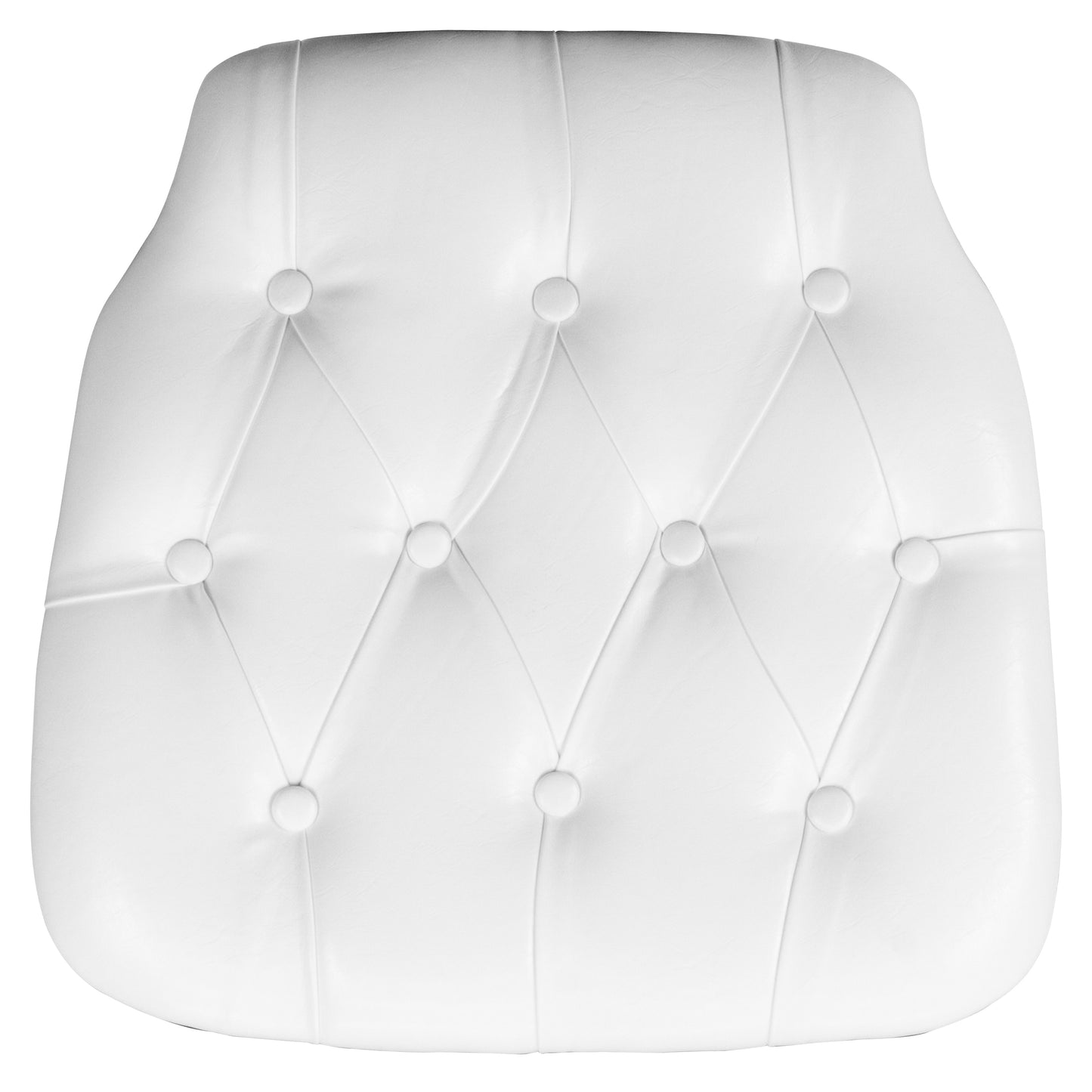 Louise Hard White Tufted Vinyl Chiavari Chair Cushion White