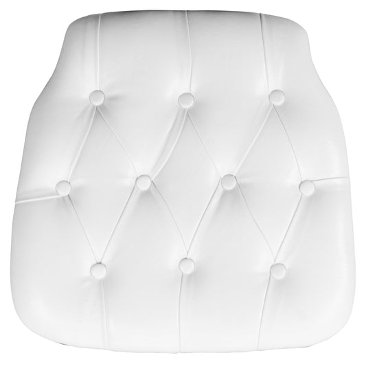 Louise Hard White Tufted Vinyl Chiavari Chair Cushion White