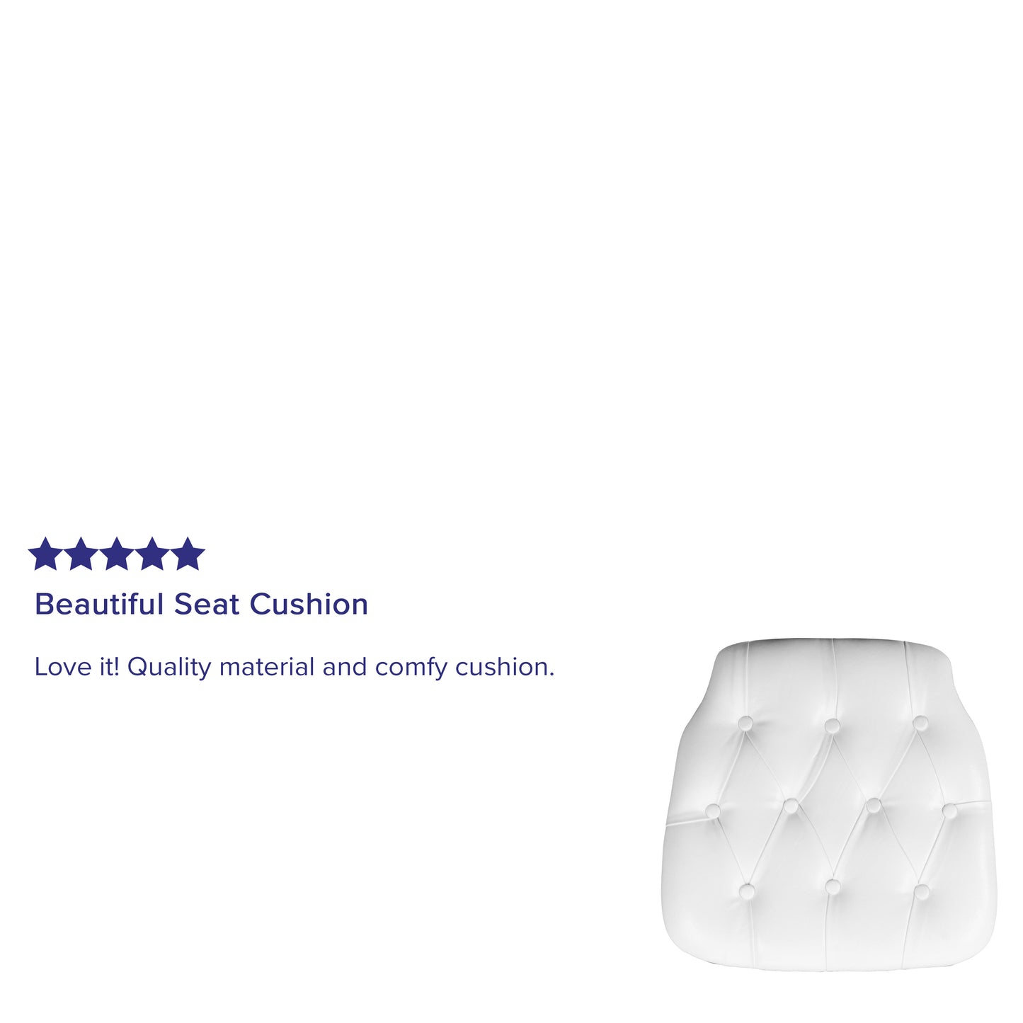 Louise Hard White Tufted Vinyl Chiavari Chair Cushion White