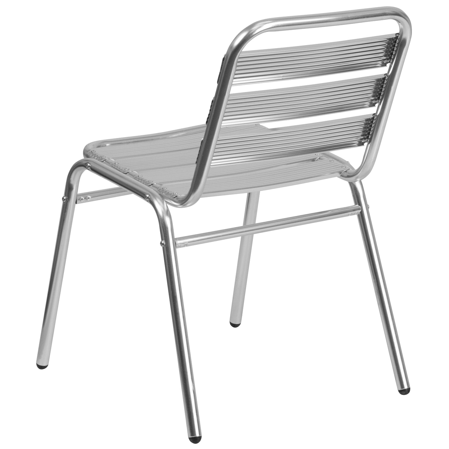 Lila Commercial Metal Indoor-Outdoor Restaurant Stack Chair with Triple Slat Back Aluminum