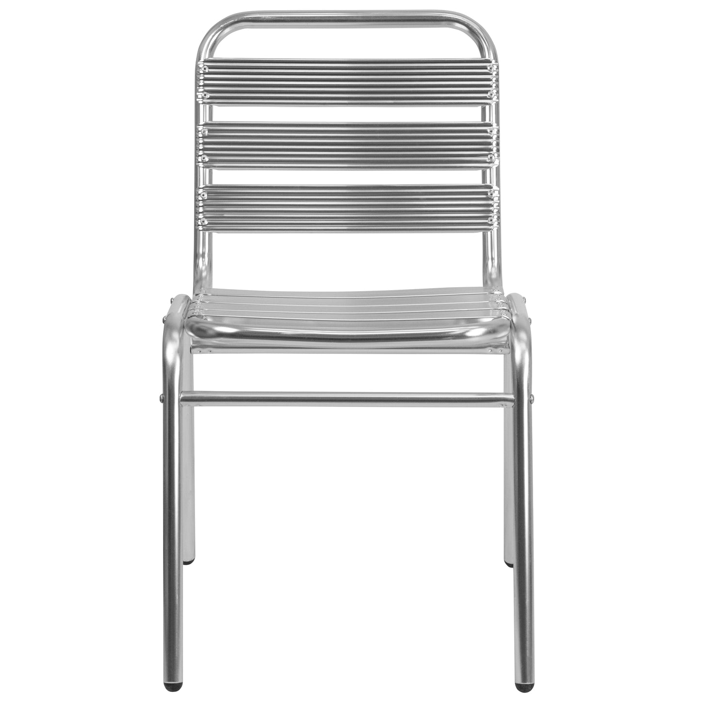 Lila Commercial Metal Indoor-Outdoor Restaurant Stack Chair with Triple Slat Back Aluminum
