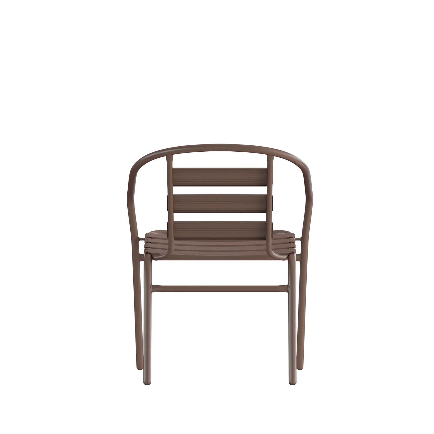 Lila Bronze Metal Restaurant Stack Chair with Metal Slats Bronze TLH-017C-BZ-GG