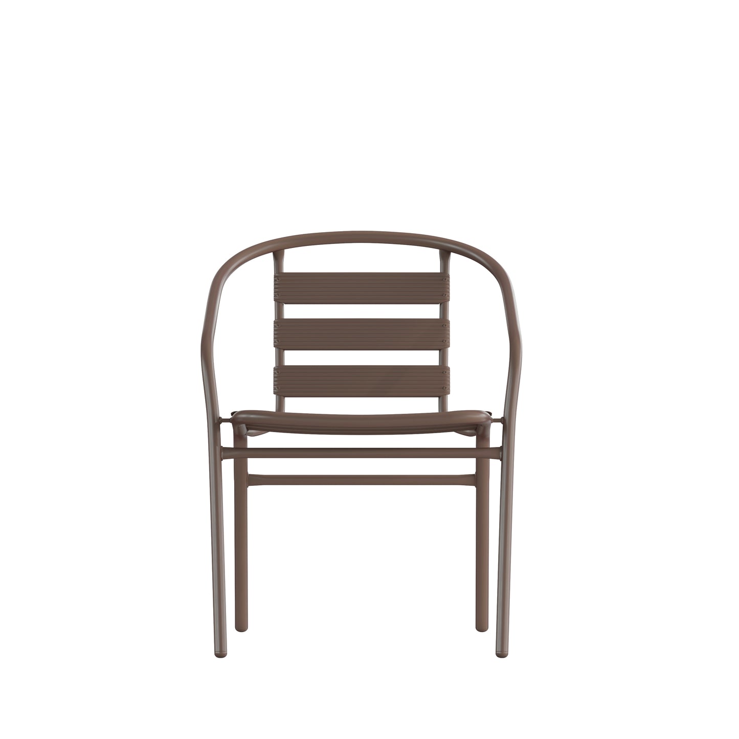 Lila Bronze Metal Restaurant Stack Chair with Metal Slats Bronze TLH-017C-BZ-GG