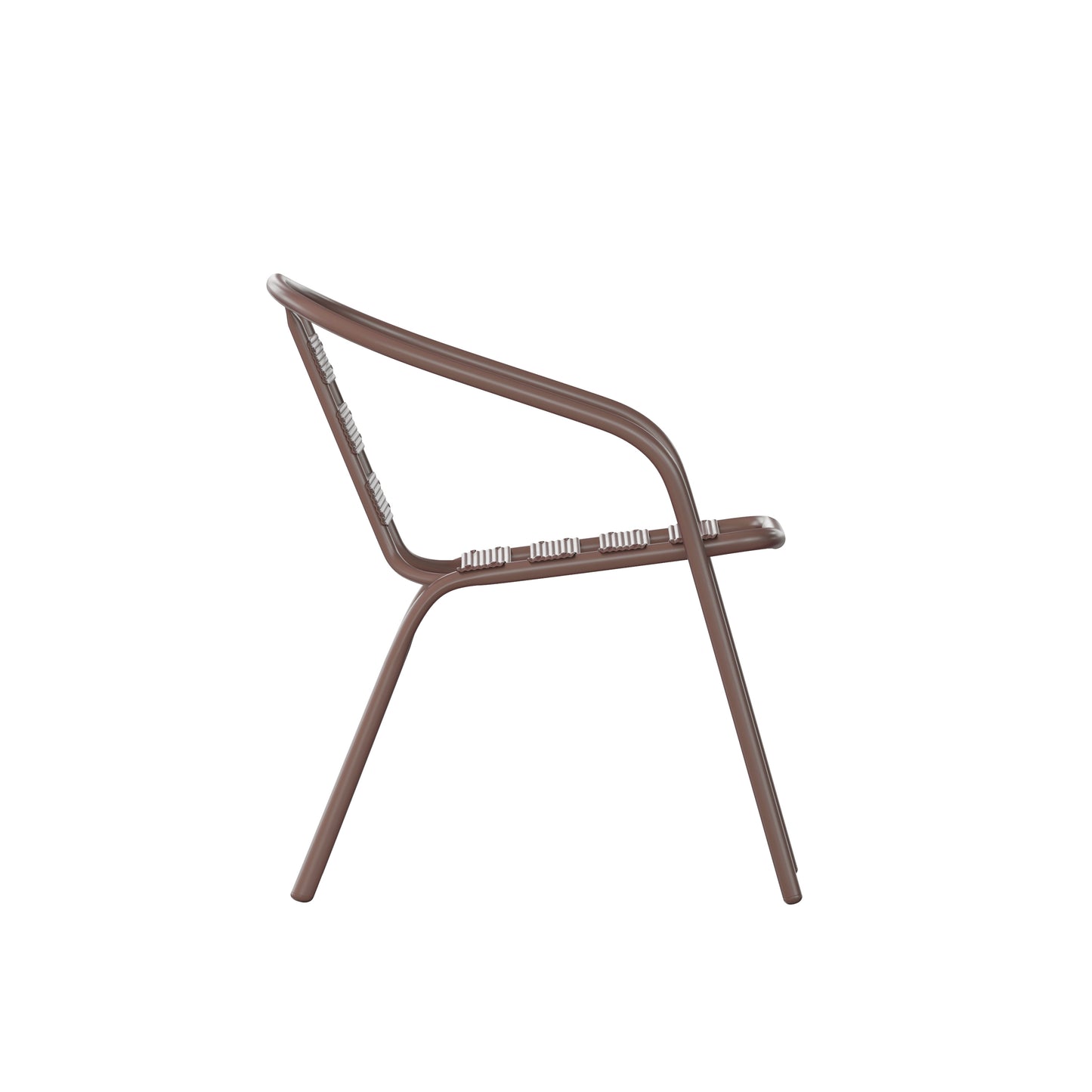 Lila Bronze Metal Restaurant Stack Chair with Metal Slats Bronze TLH-017C-BZ-GG
