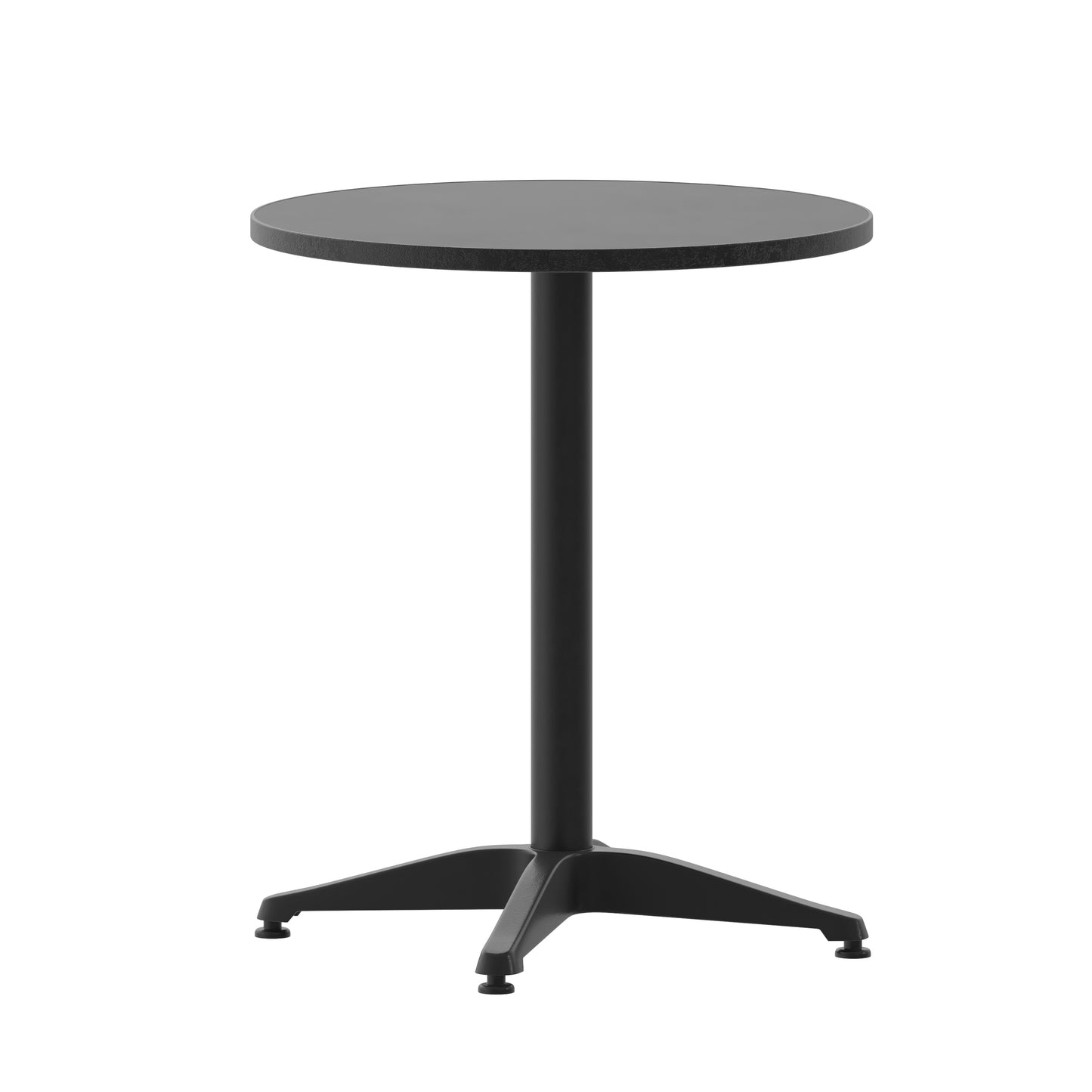 Mellie 23.5'' Black Round Metal Indoor-Outdoor Table with Base Black