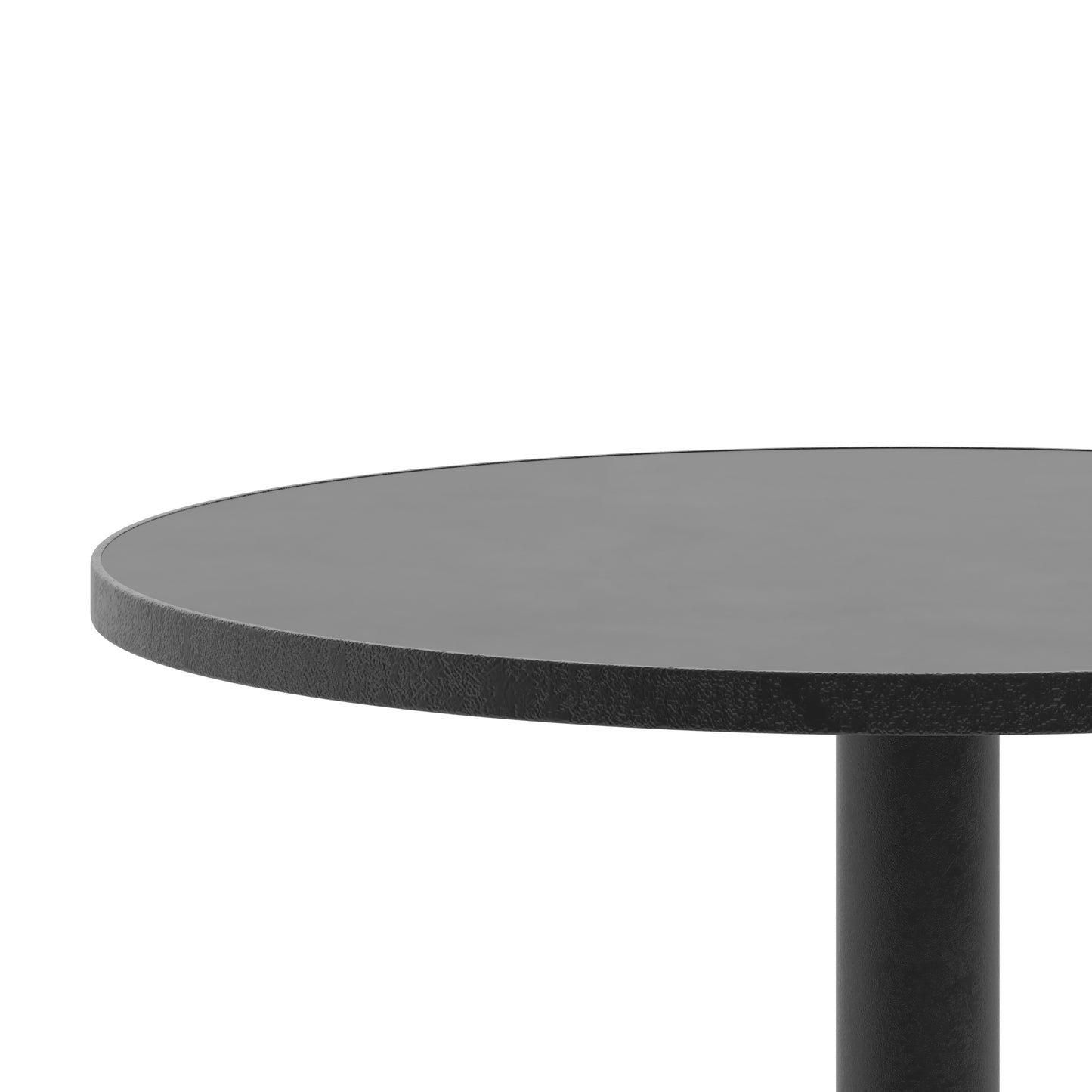 Mellie 23.5'' Black Round Metal Indoor-Outdoor Table with Base Black