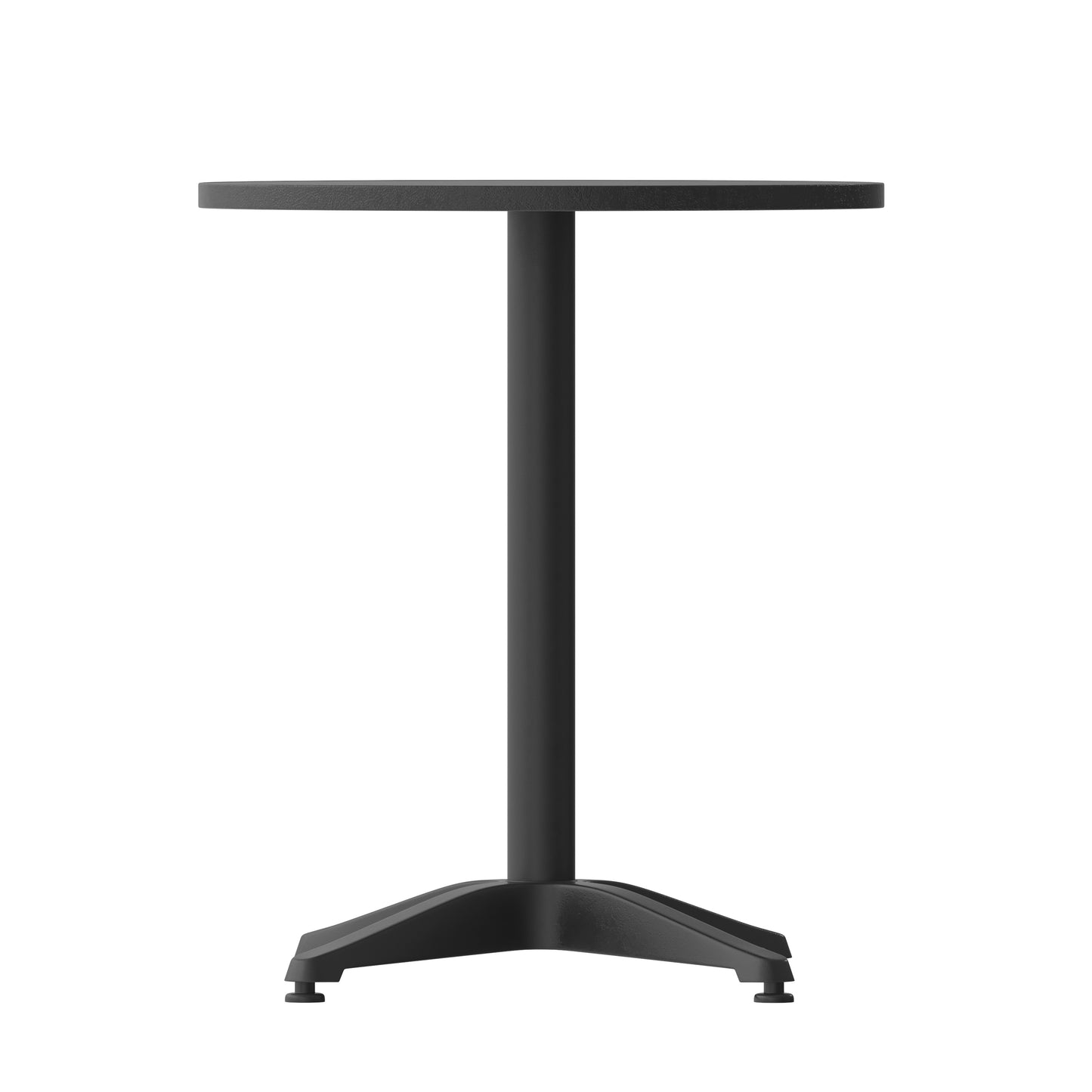 Mellie 23.5'' Black Round Metal Indoor-Outdoor Table with Base Black