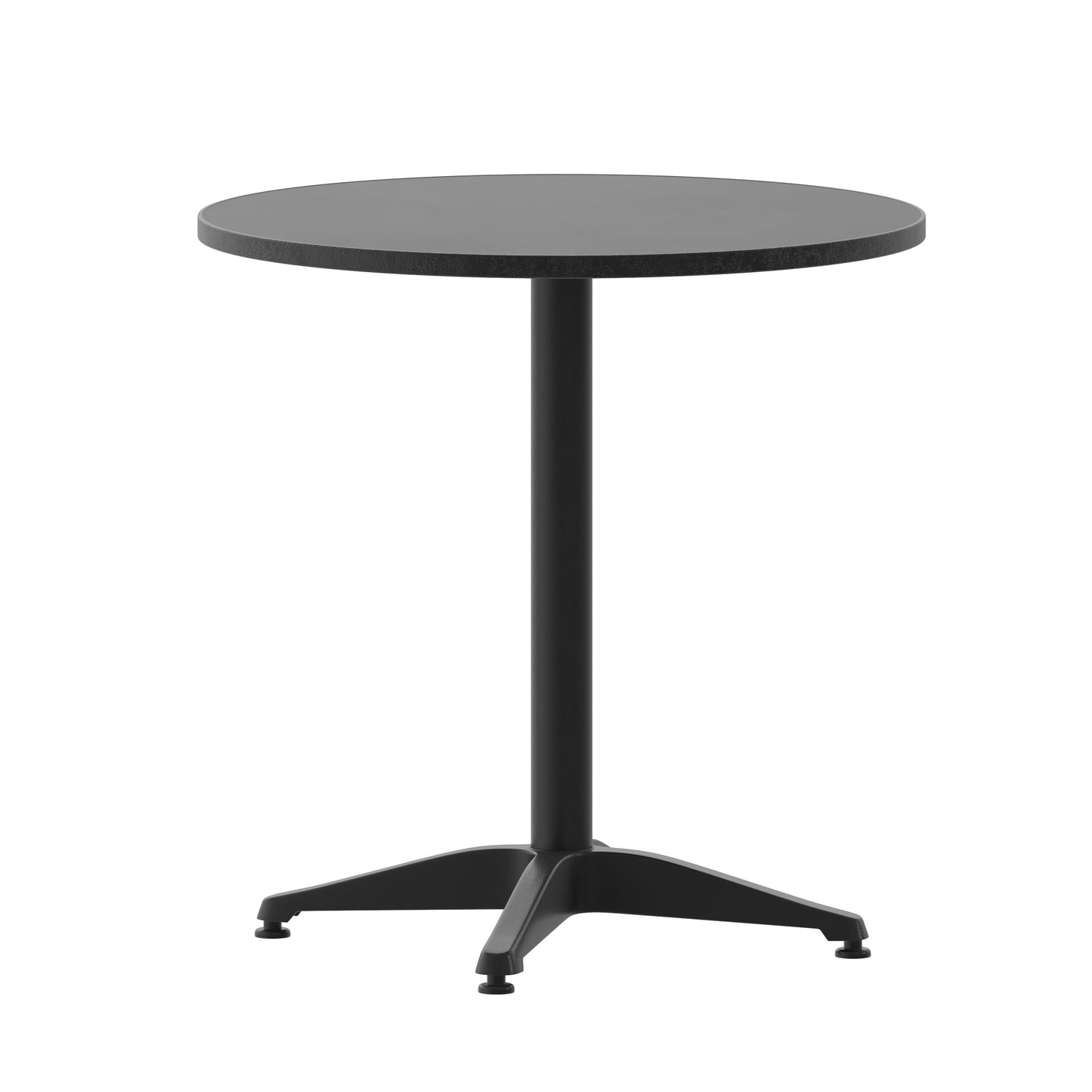 Mellie 27.5'' Black Round Metal Indoor-Outdoor Table with Base Black