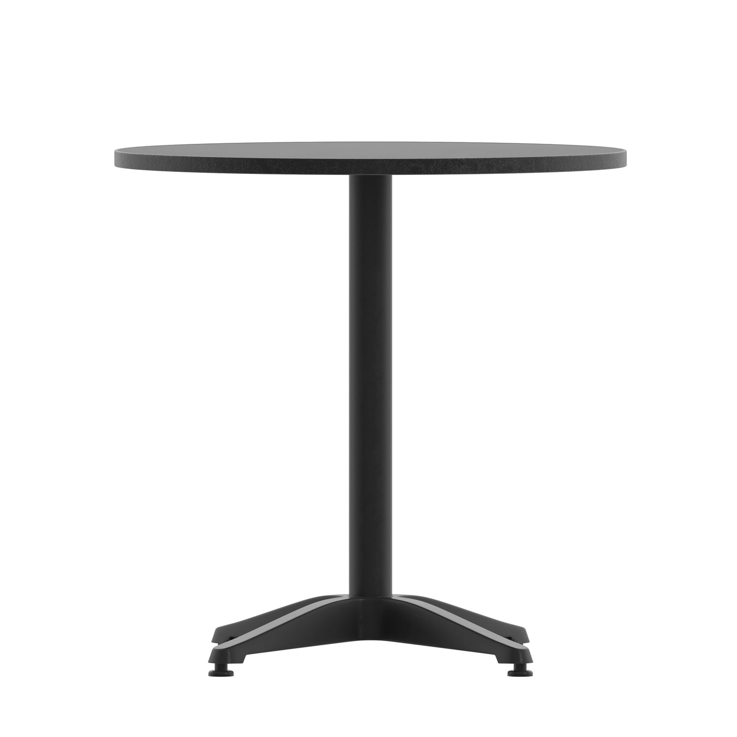Mellie 27.5'' Black Round Metal Indoor-Outdoor Table with Base Black